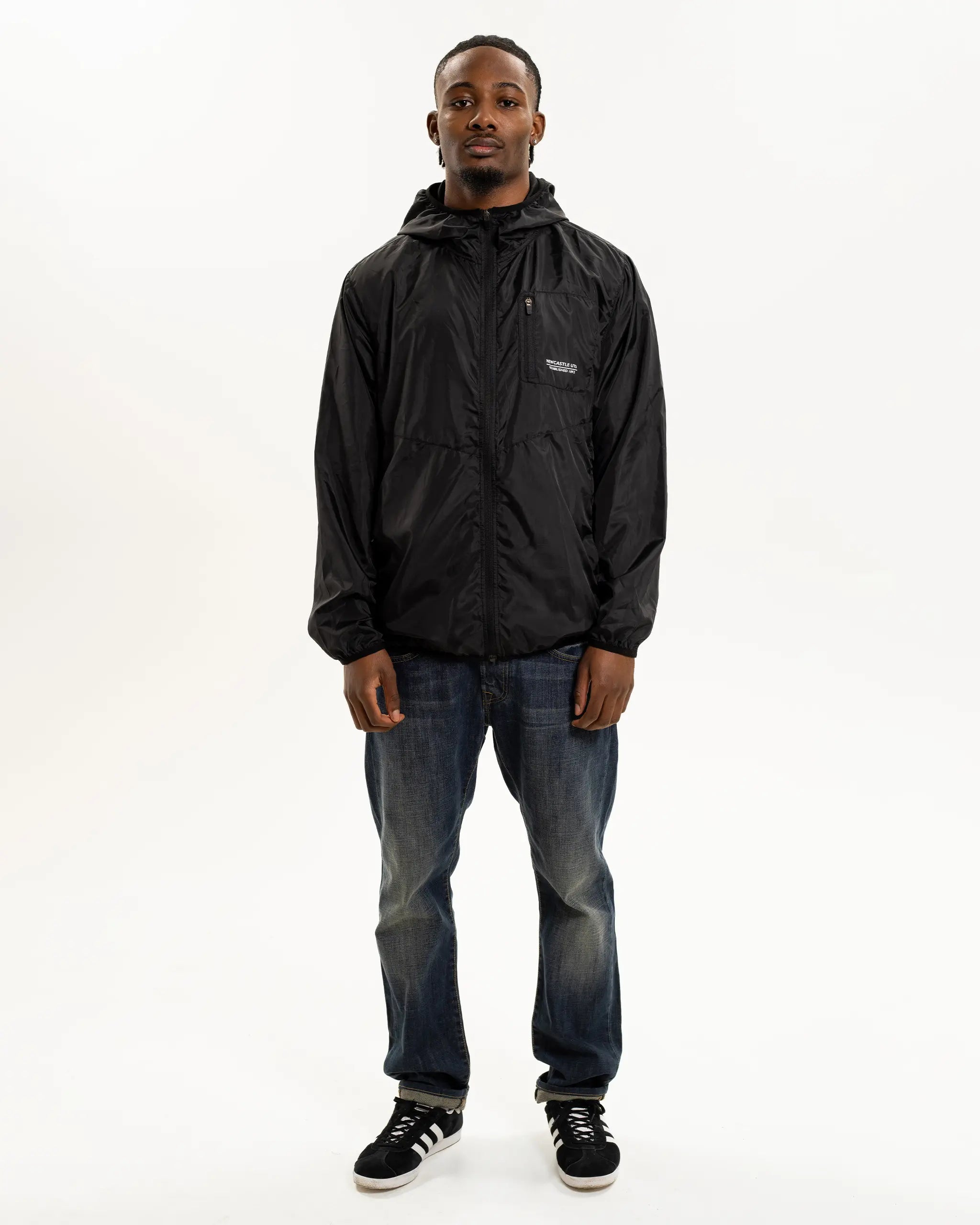 Newcastle United Men's Lightweight Black Hooded Jacket