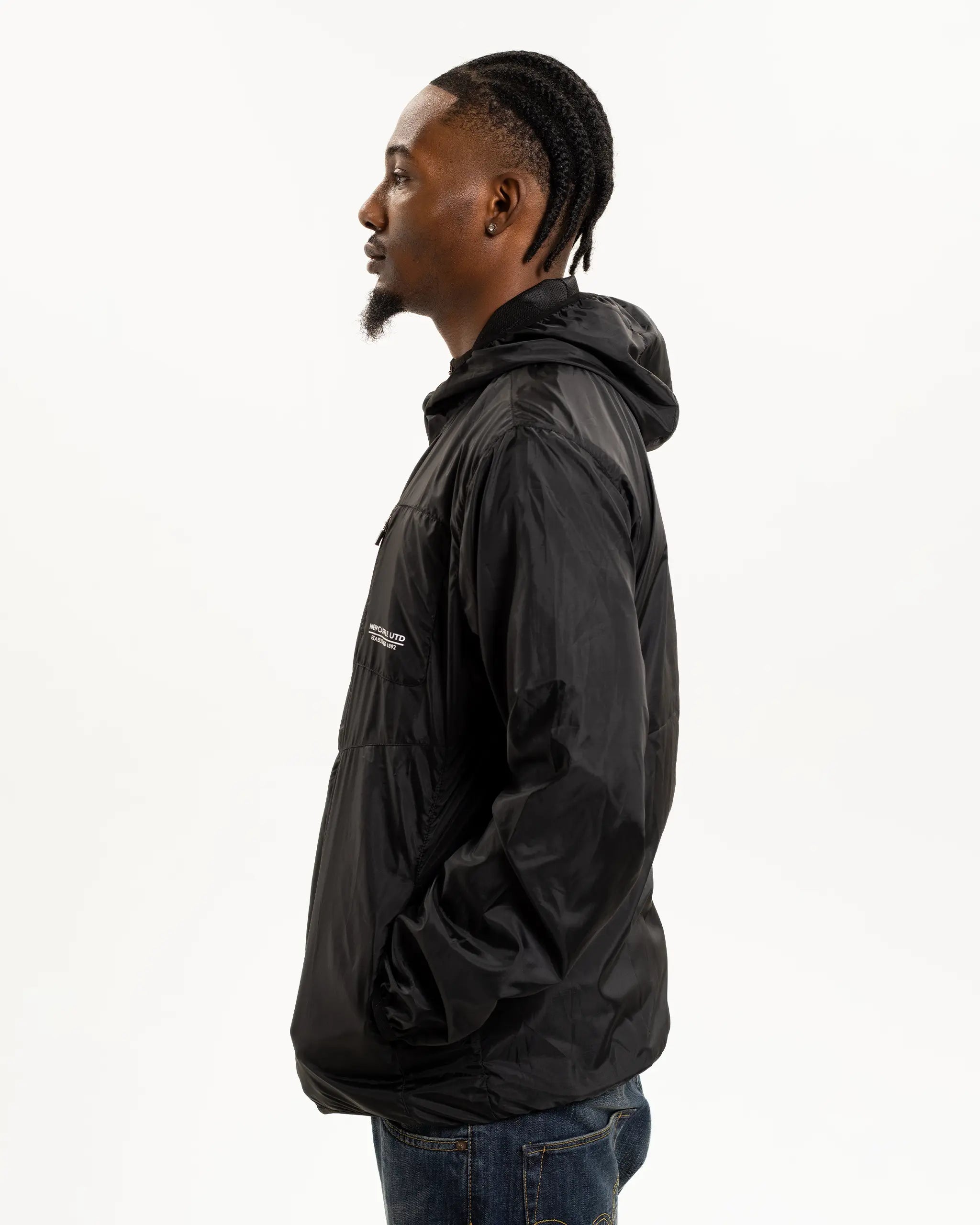 Newcastle United Men's Lightweight Black Hooded Jacket