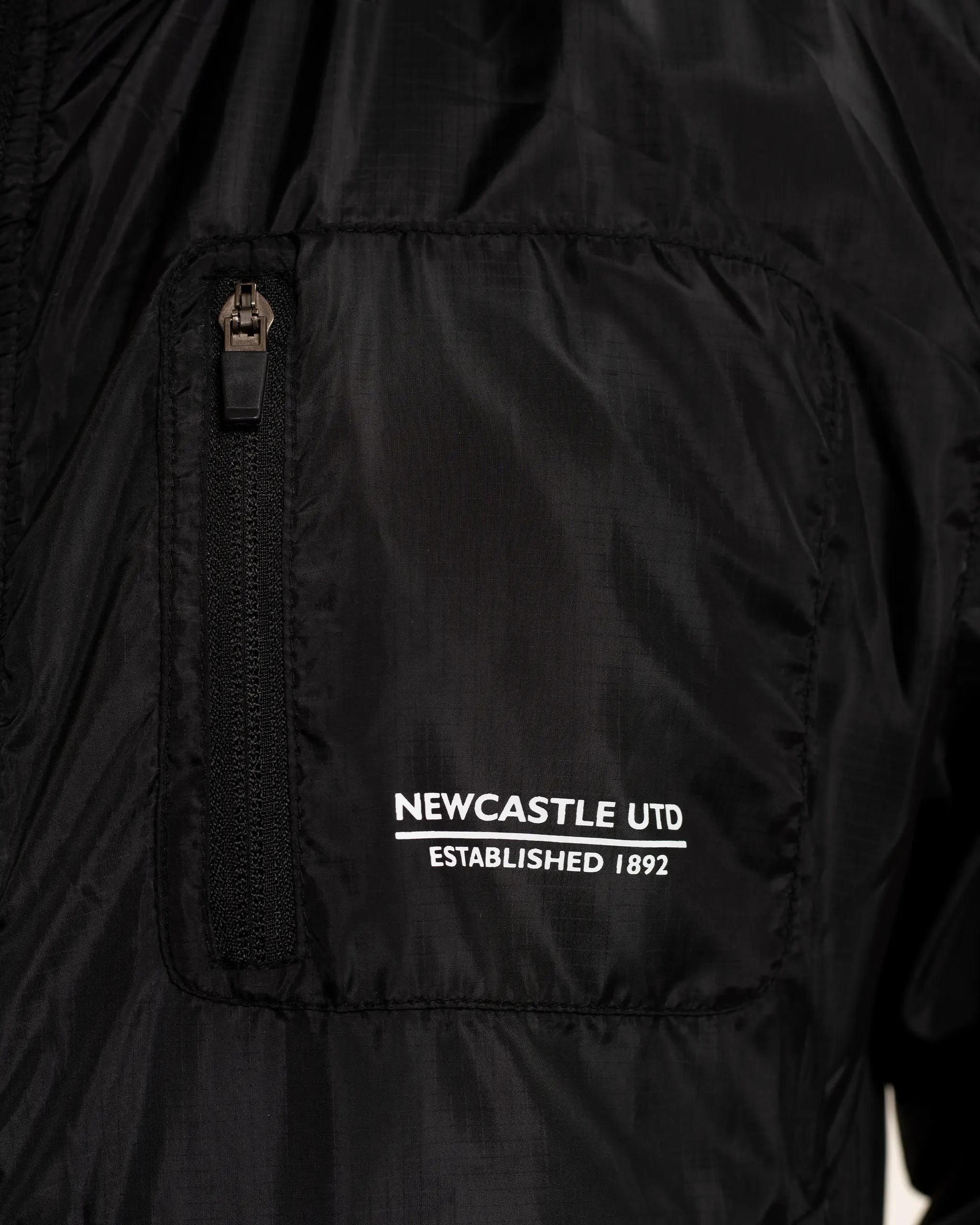 Newcastle United Men's Lightweight Black Hooded Jacket