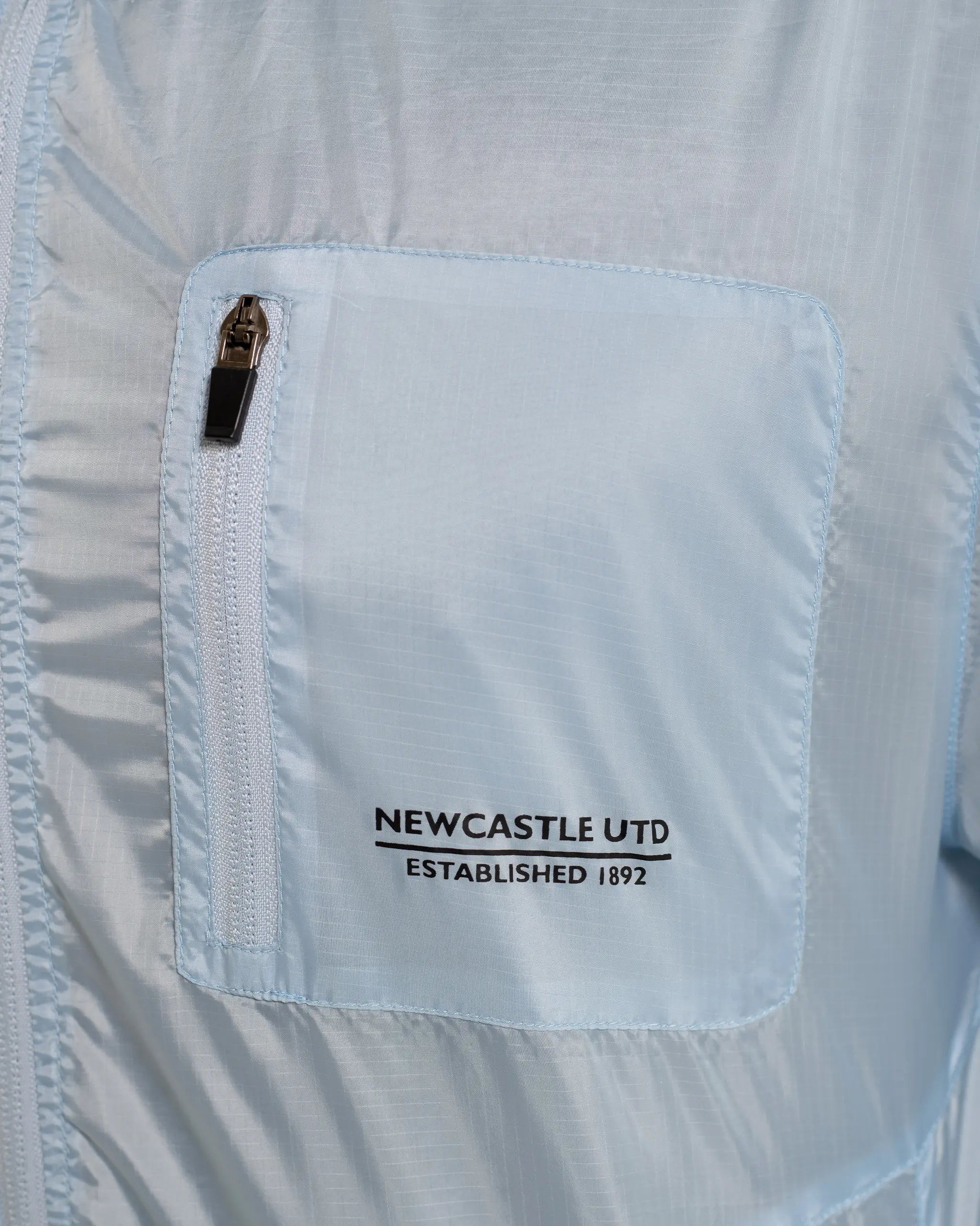 Newcastle United Men's Lightweight Light Blue Hooded Jacket