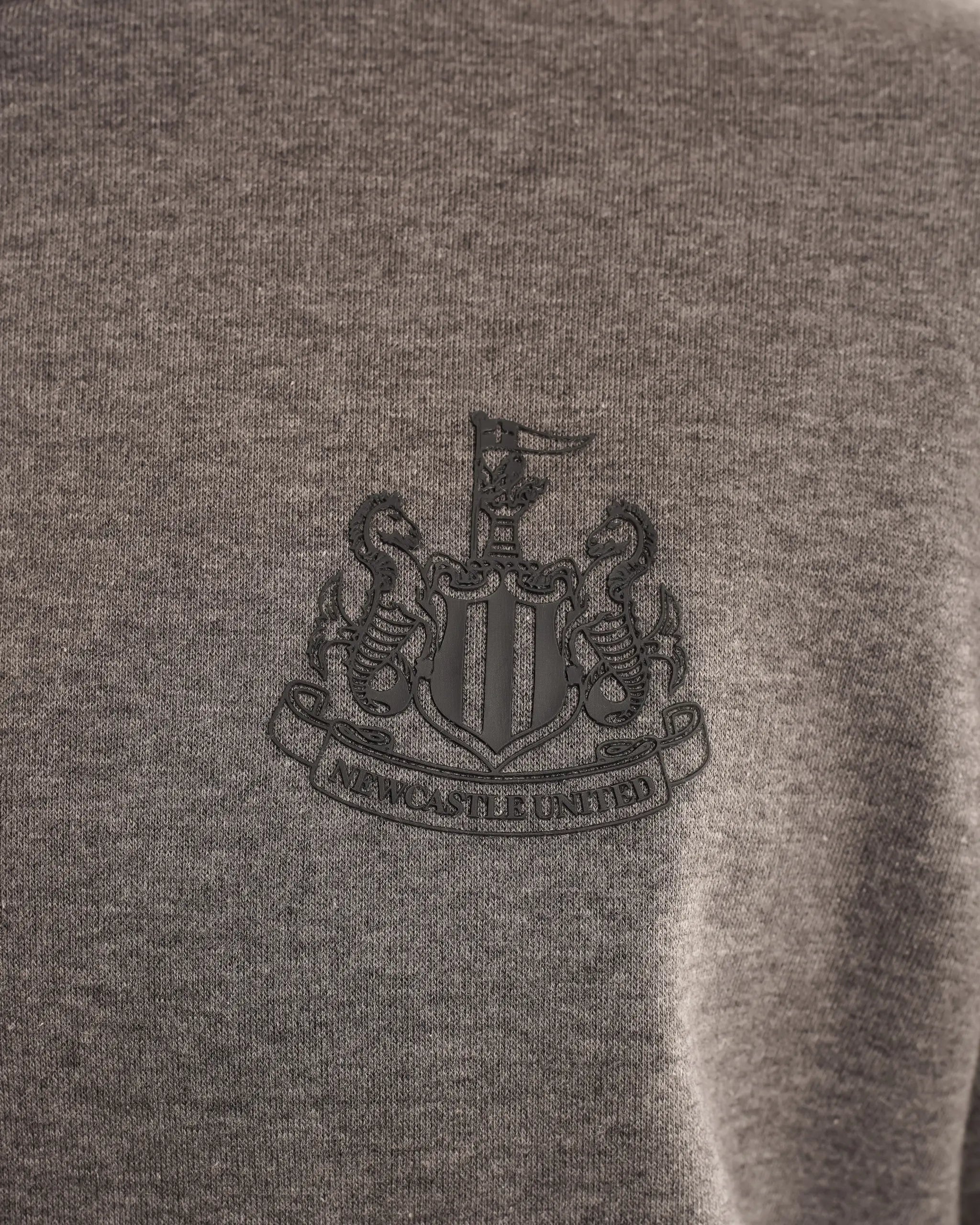 Newcastle United Men's Grey 1/4 Zip Sweatshirt