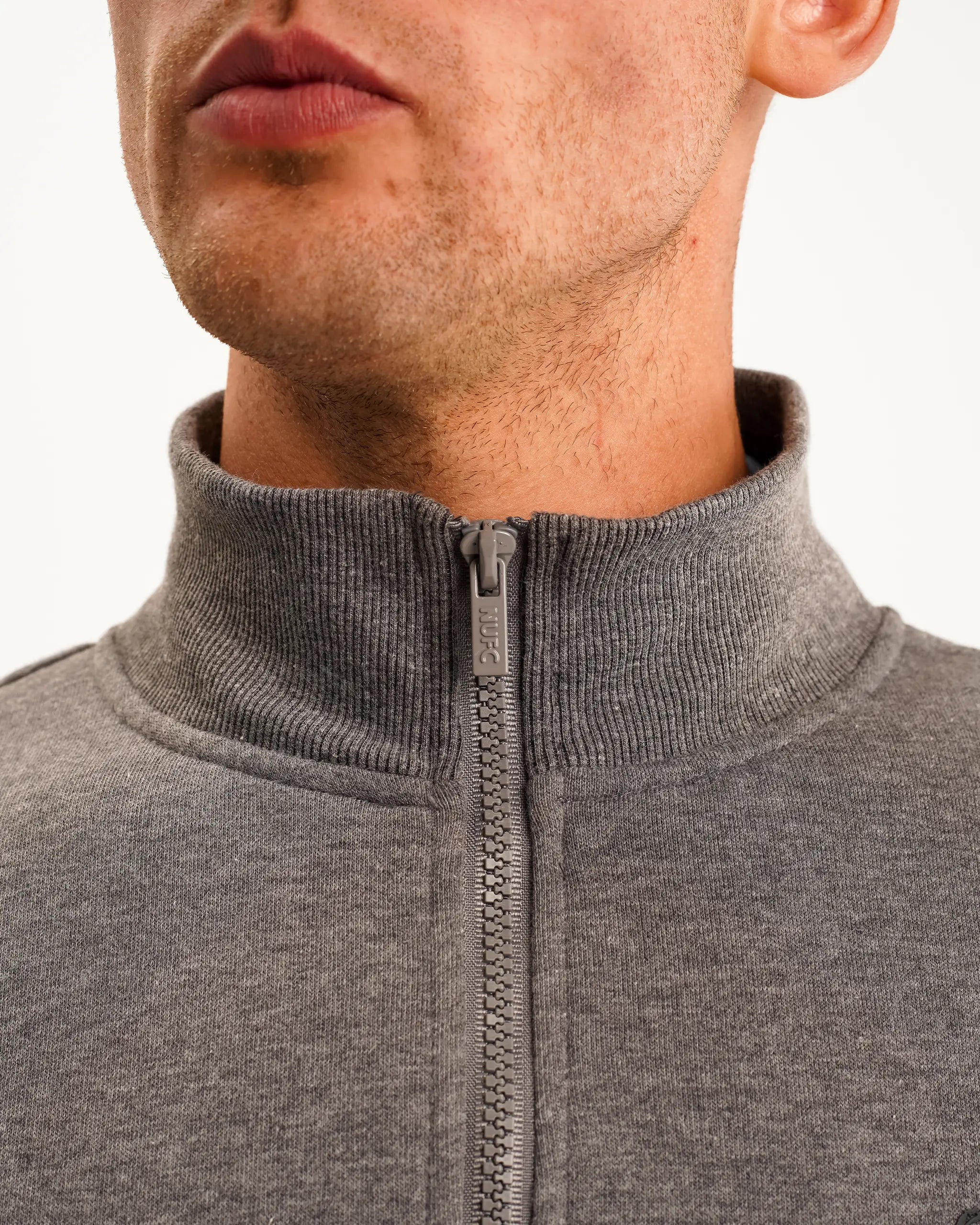 Newcastle United Men's Grey 1/4 Zip Sweatshirt