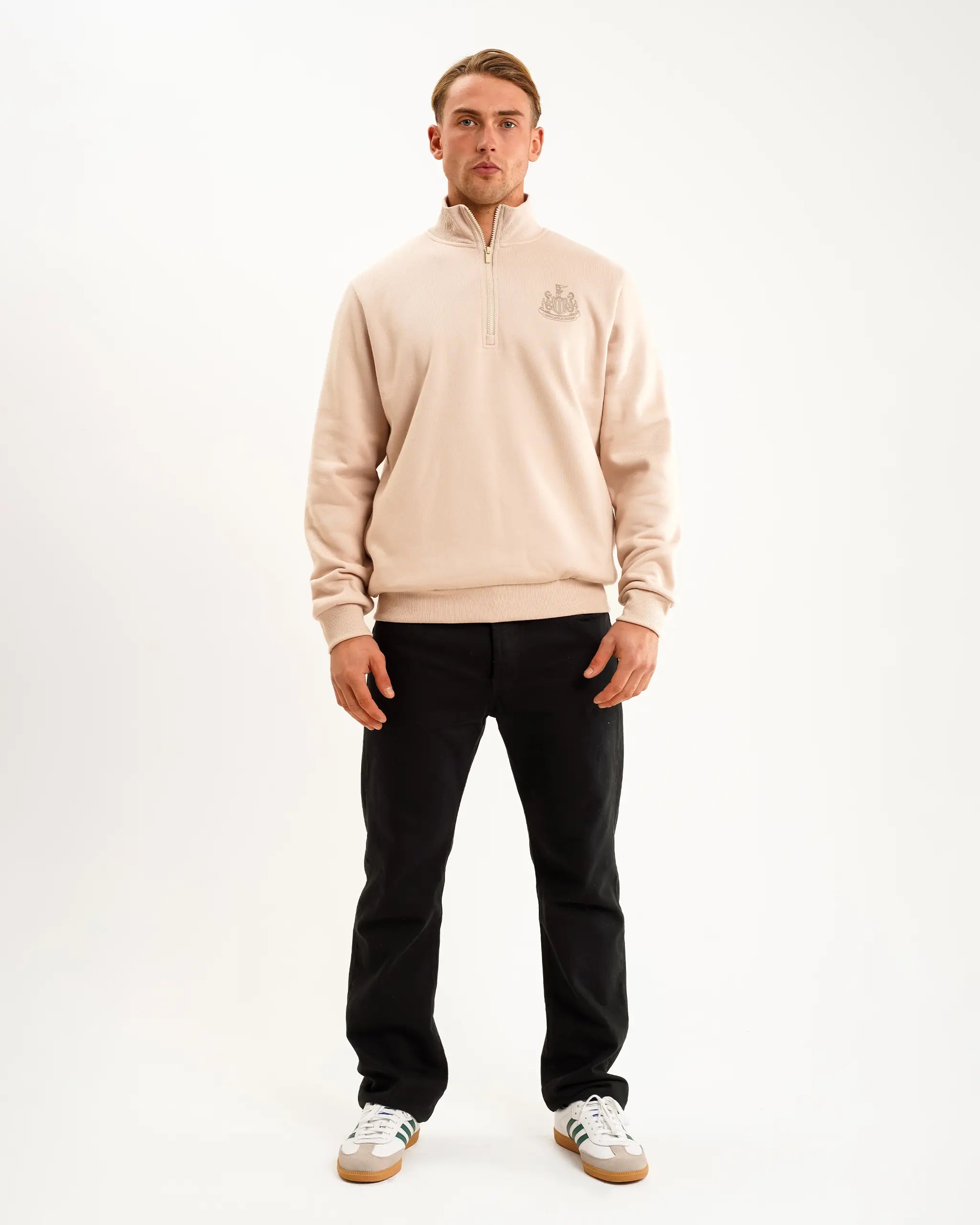 Newcastle United Men's Oat 1/4 Zip Sweatshirt