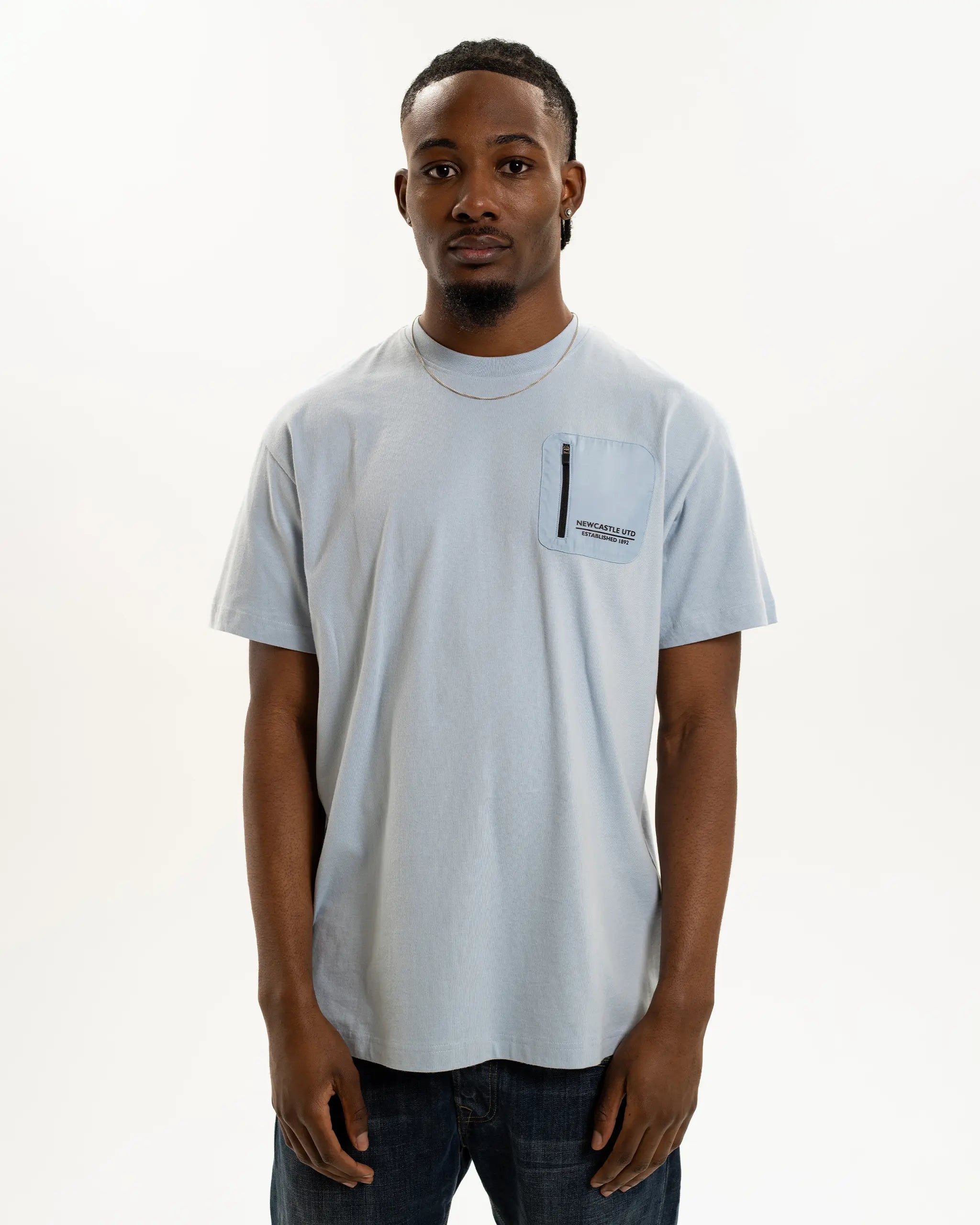 Newcastle United Men's Light Blue Pocket Detailed T-Shirt