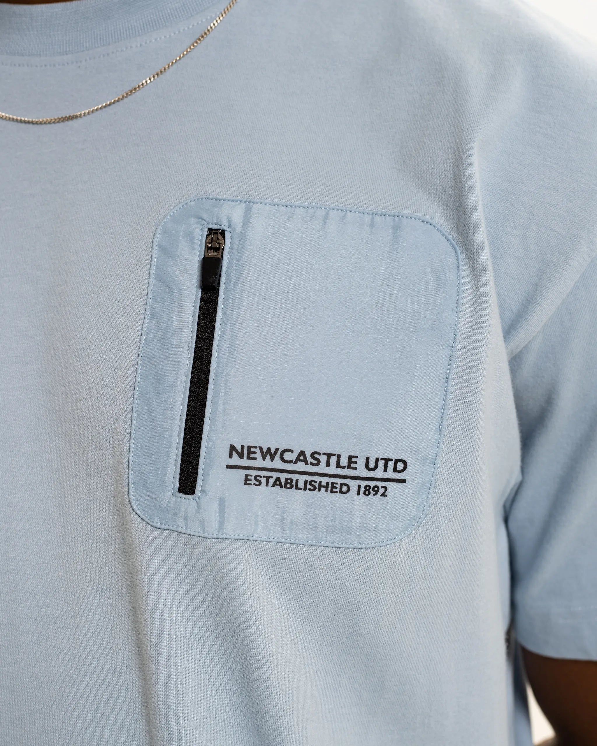 Newcastle United Men's Light Blue Pocket Detailed T-Shirt
