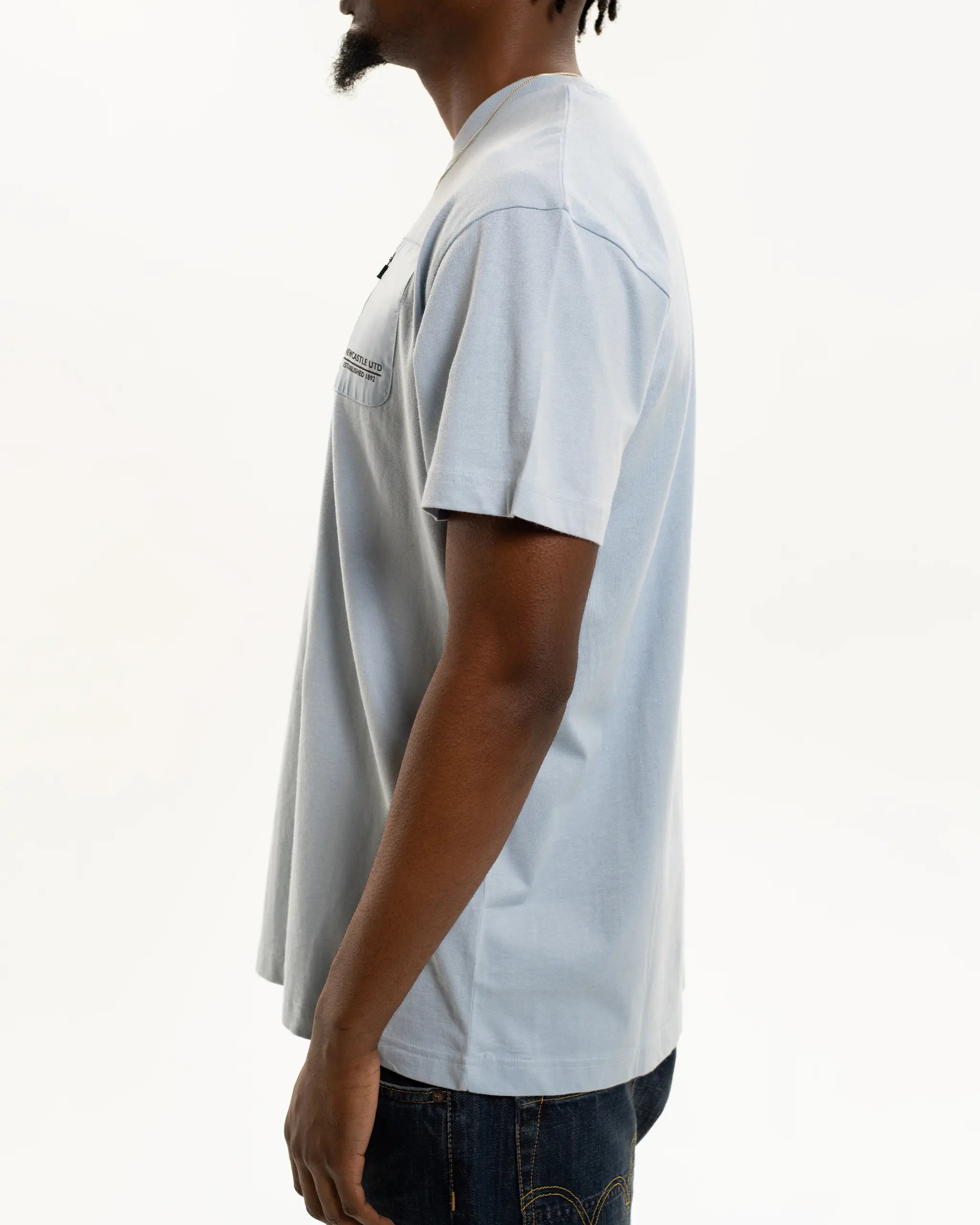 Newcastle United Men's Light Blue Pocket Detailed T-Shirt