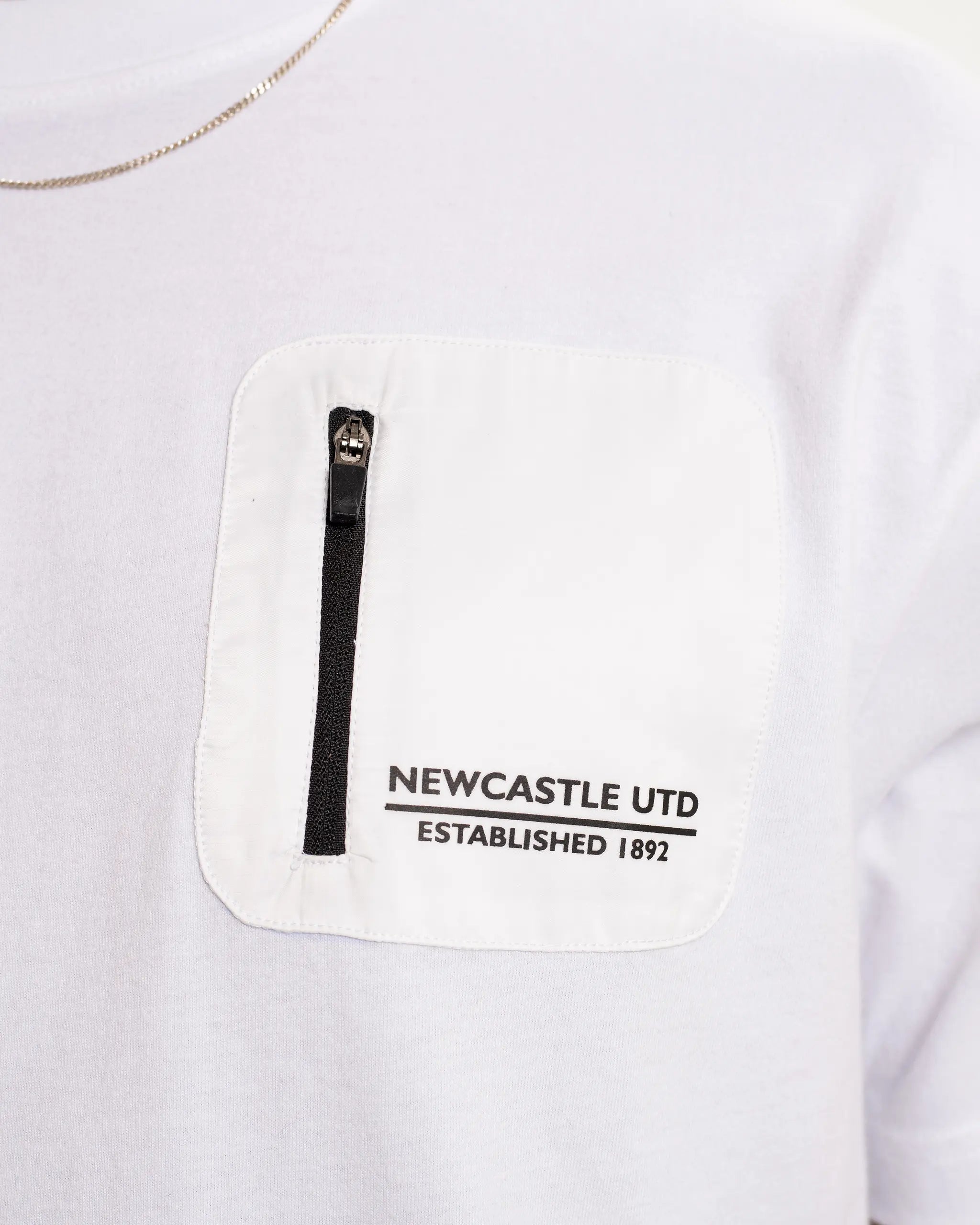 Newcastle United Men's White Pocket Detailed T-Shirt