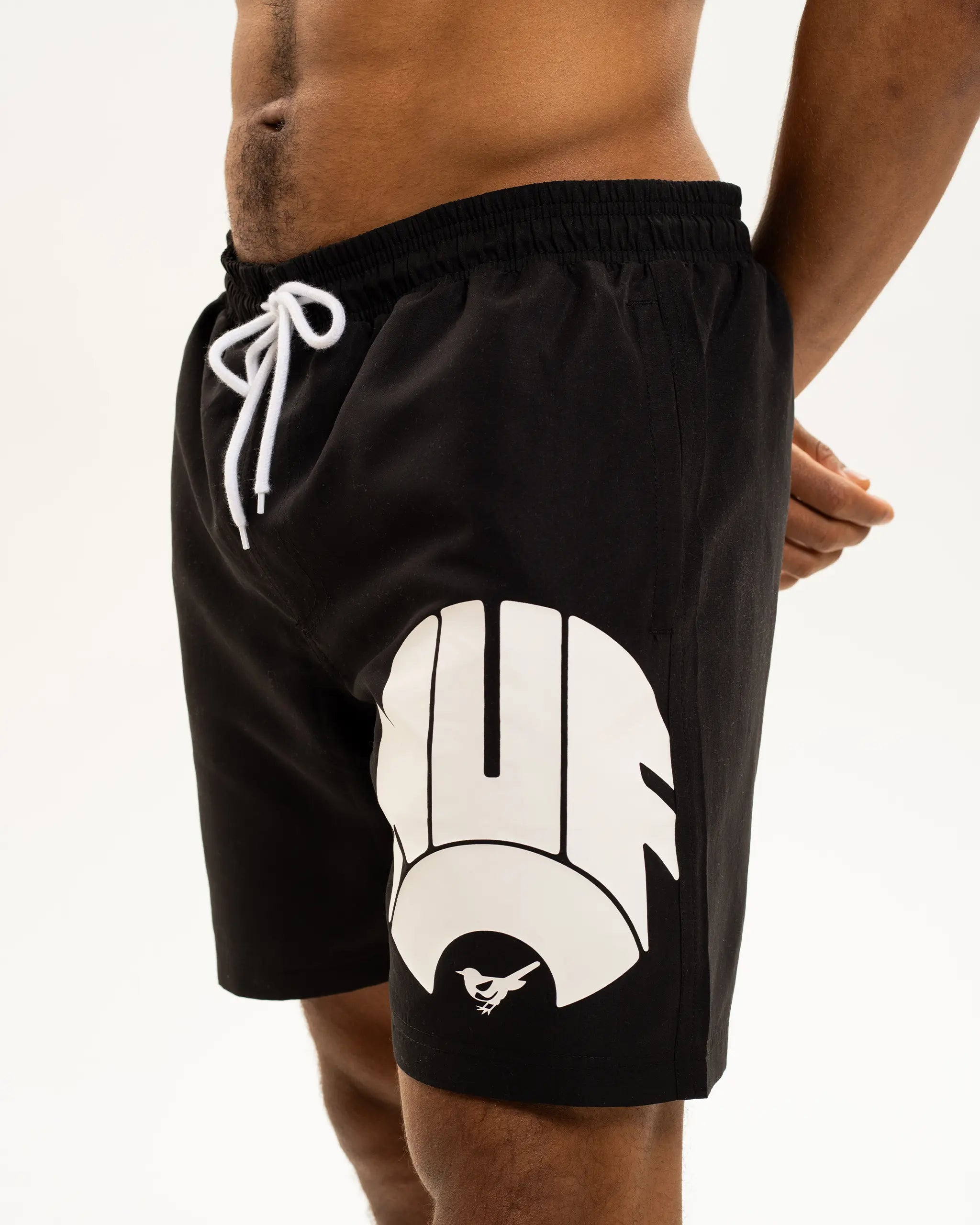 Newcastle United Men's Black Retro Crest Swim Shorts
