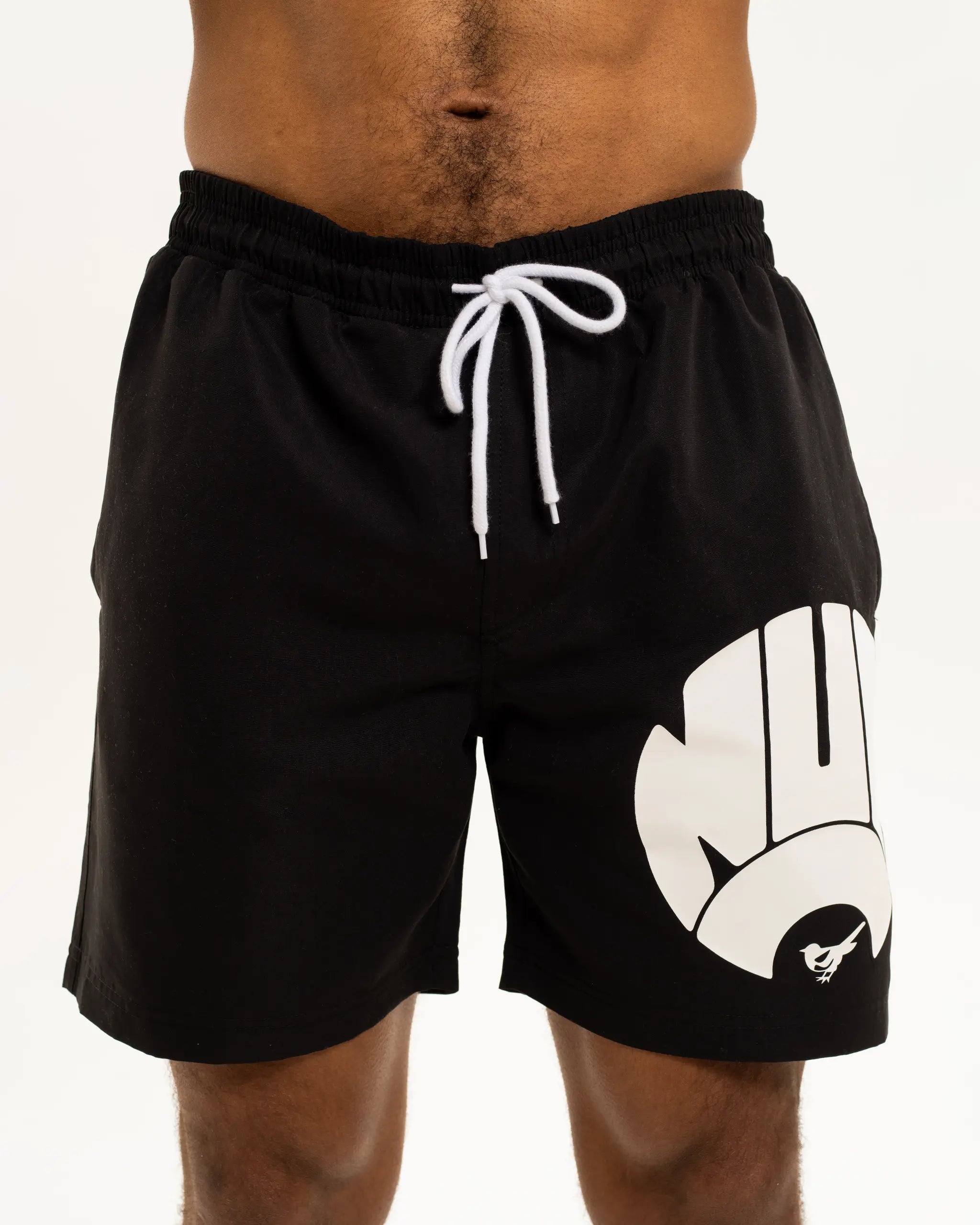 Newcastle United Men's Black Retro Crest Swim Shorts