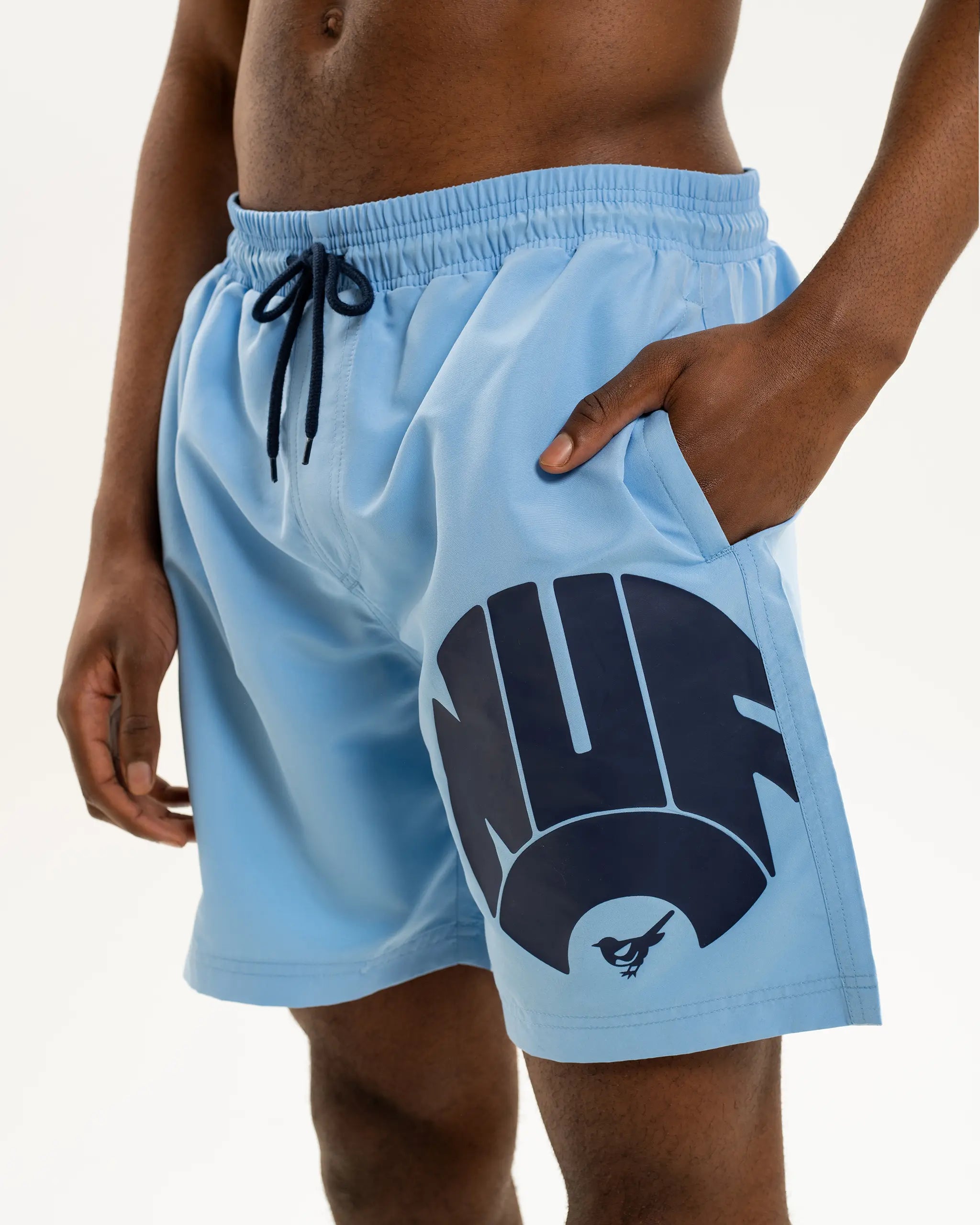 Newcastle United Men's Blue Retro Crest Swim Shorts