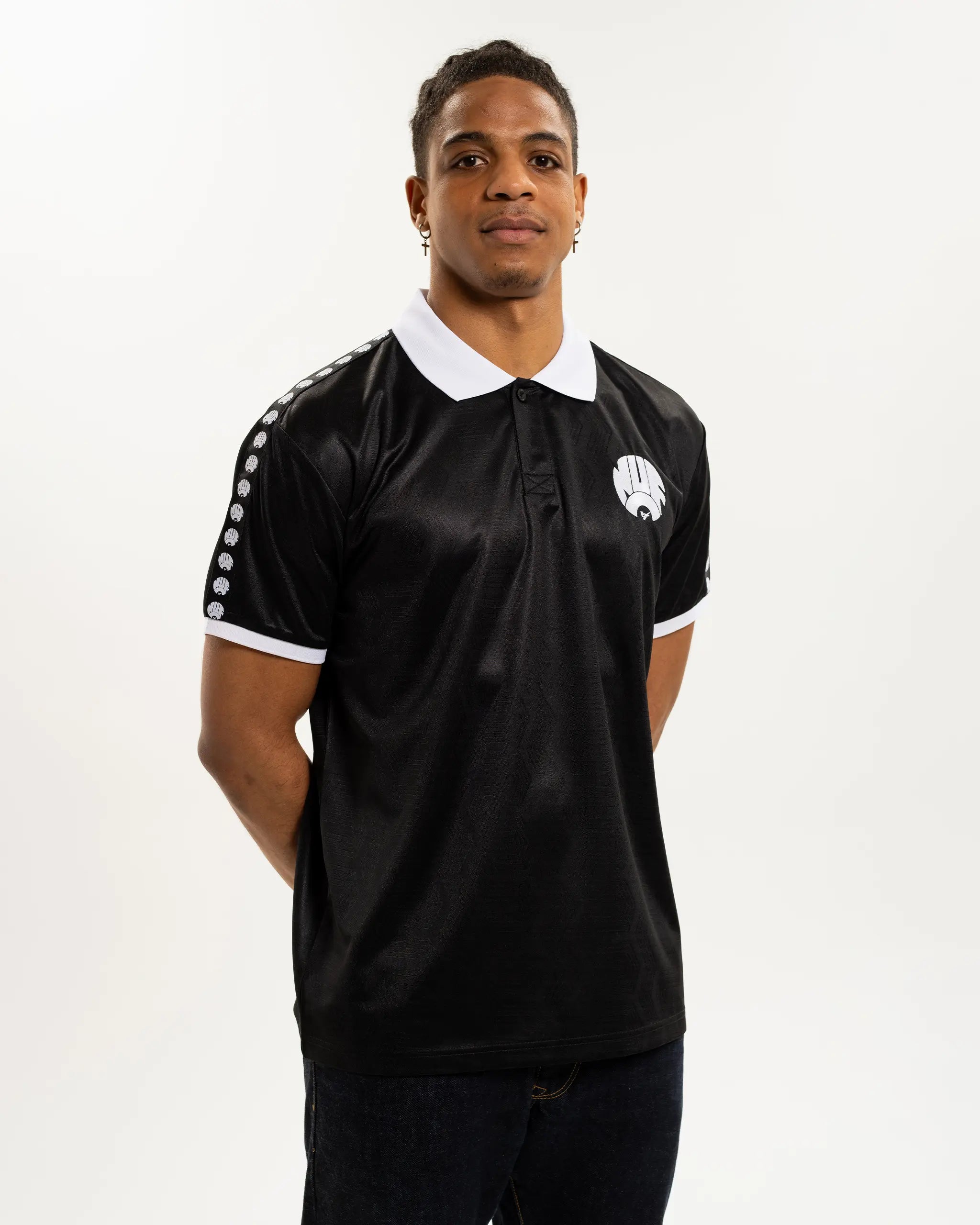 Newcastle United Men's Black Tape Polo Shirt