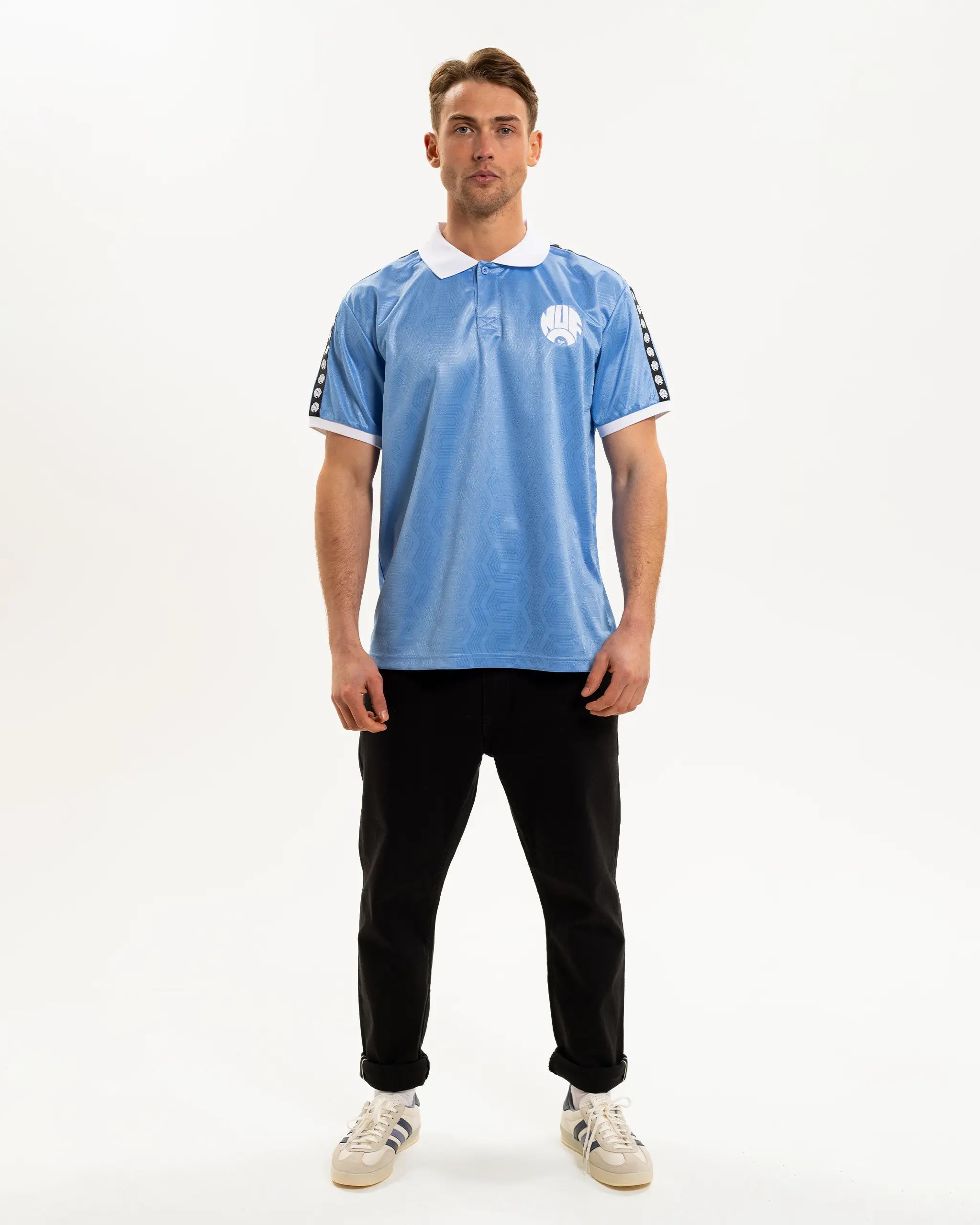 Newcastle United Men's Light Blue Tape Polo Shirt