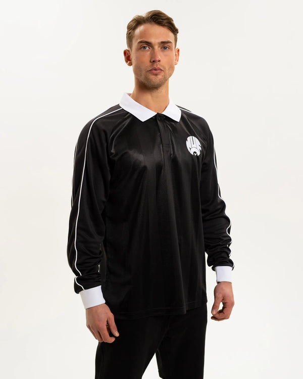Newcastle United Men's Striped Long Sleeve Polo Shirt