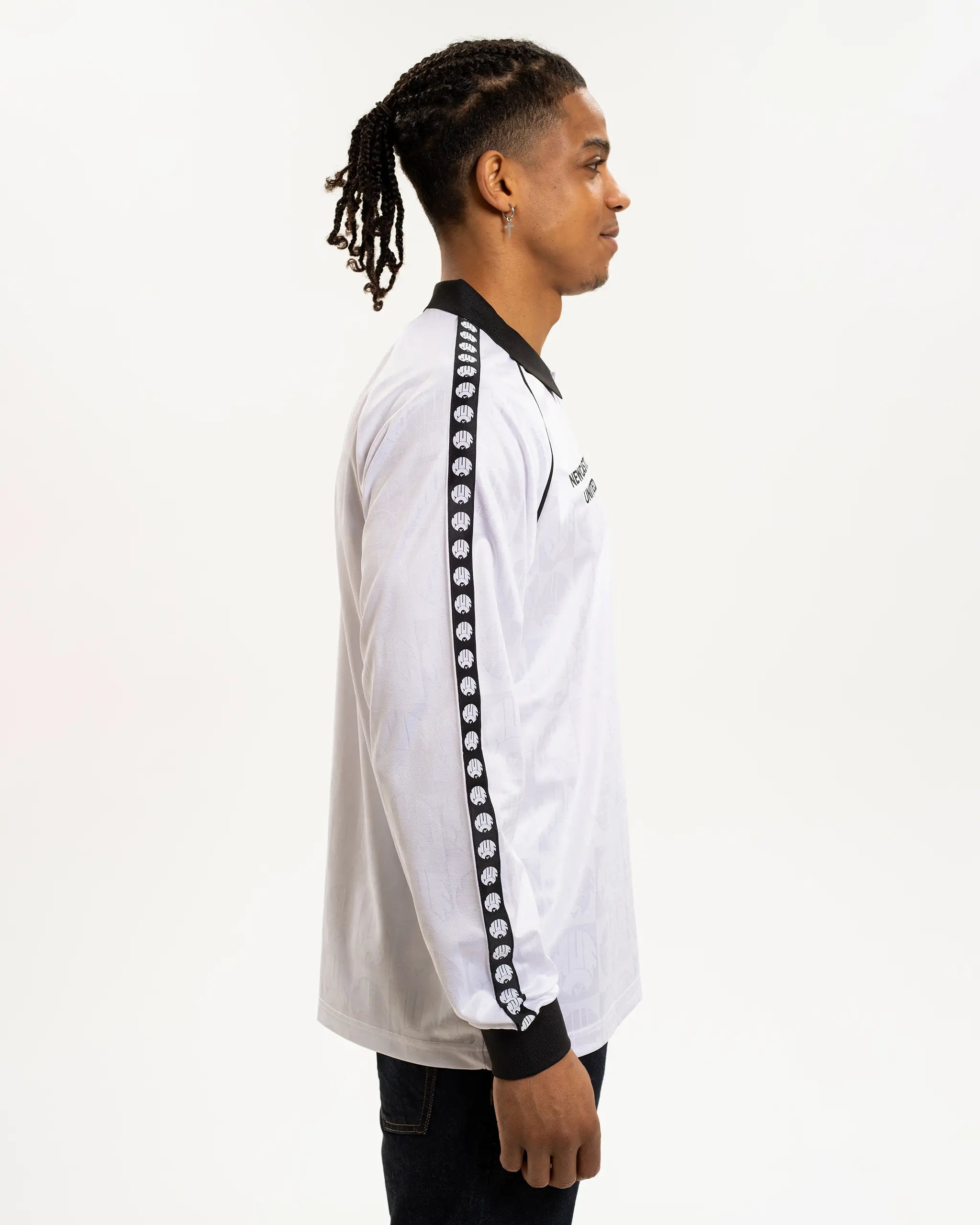 Newcastle United Men's White Long Sleeve Polo Shirt