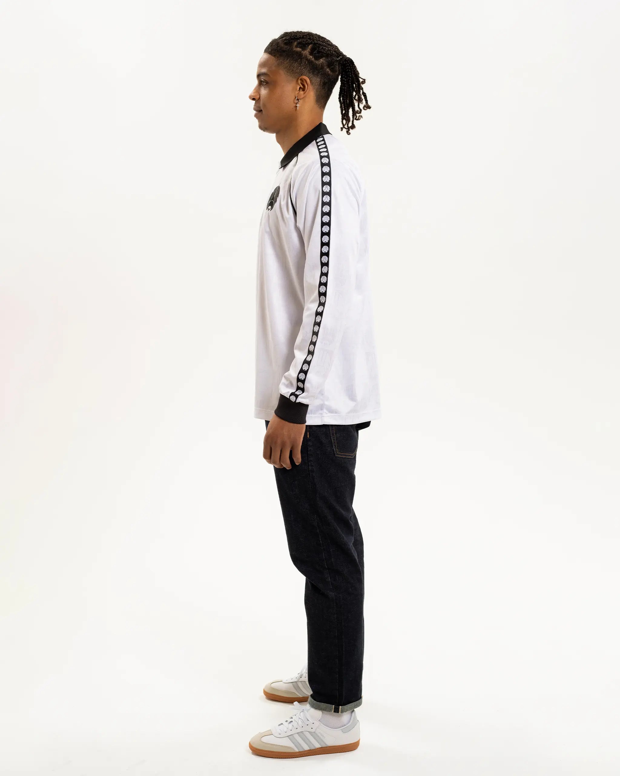 Newcastle United Men's White Long Sleeve Polo Shirt