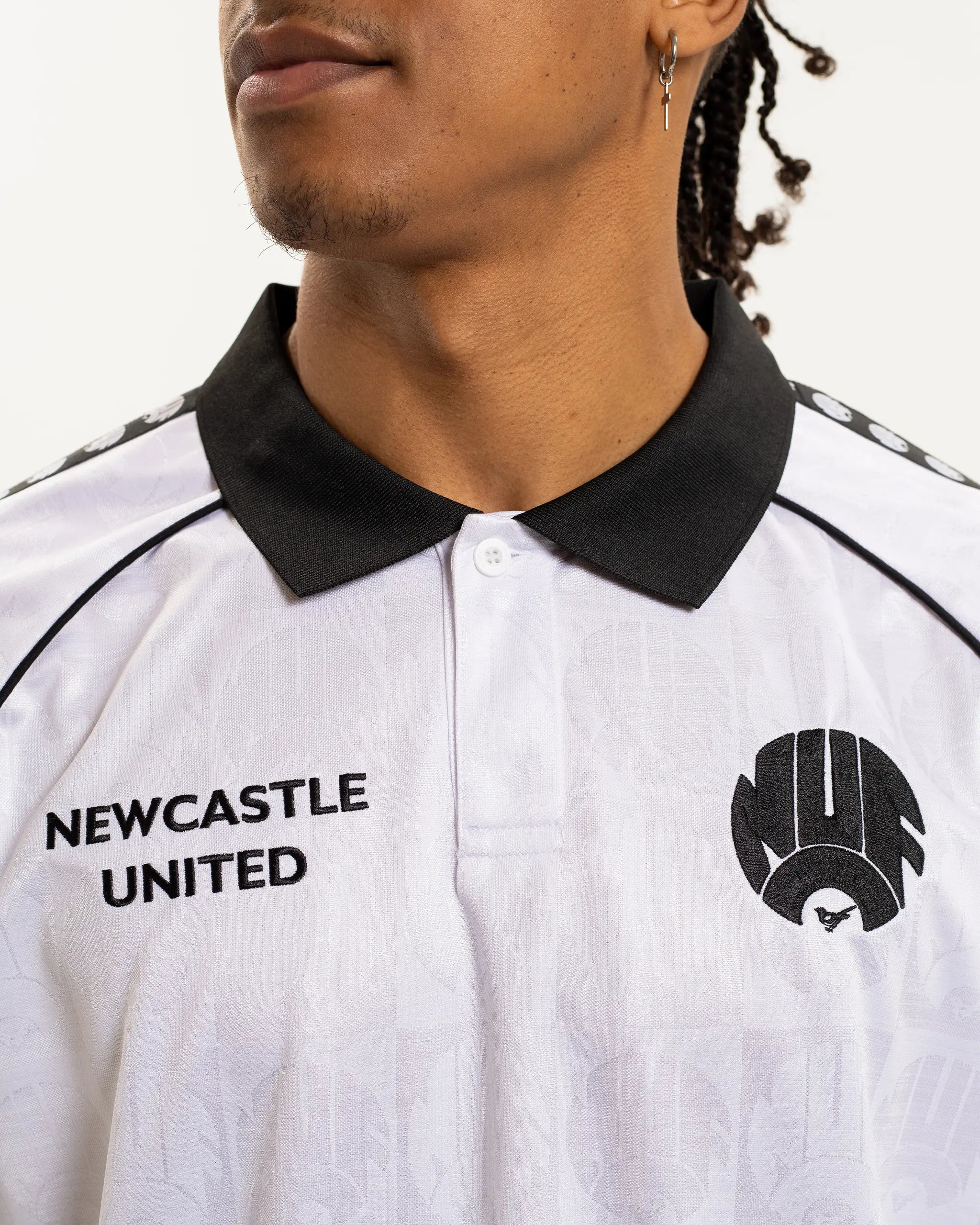 Newcastle United Men's White Long Sleeve Polo Shirt