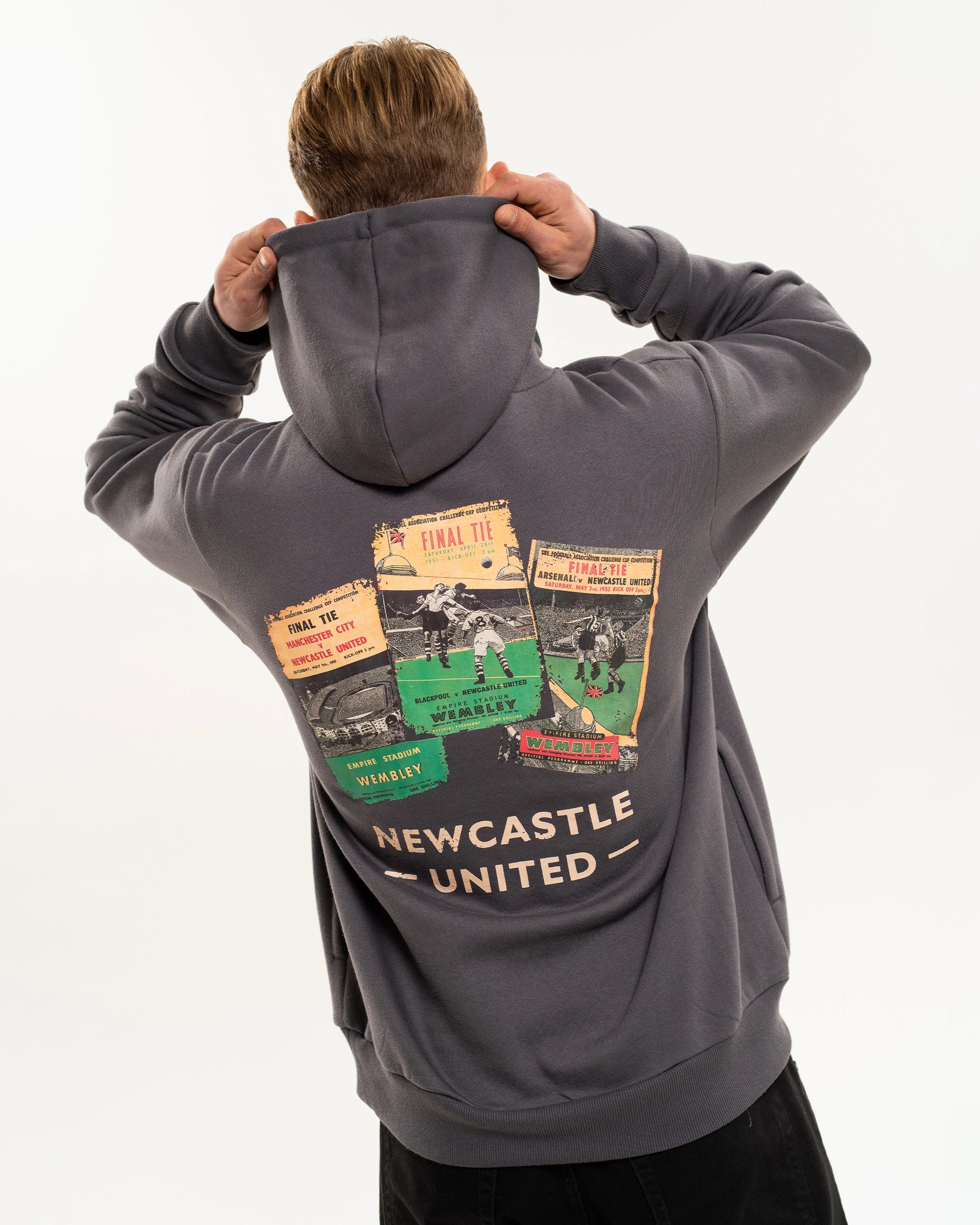 Newcastle United 1950's Cup Final Programmes Hoodie