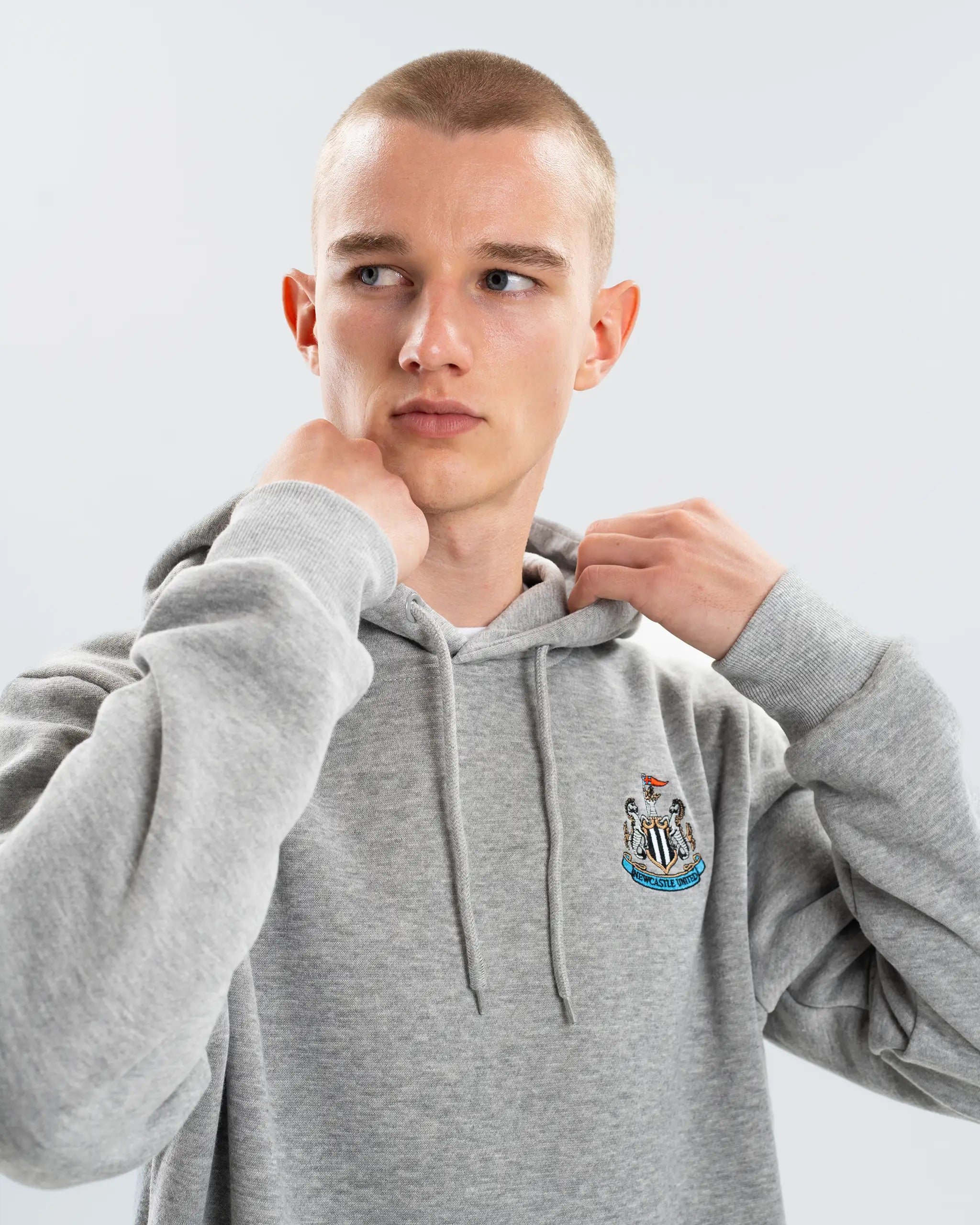 Newcastle United Men's Essentials Range Grey Hoodie