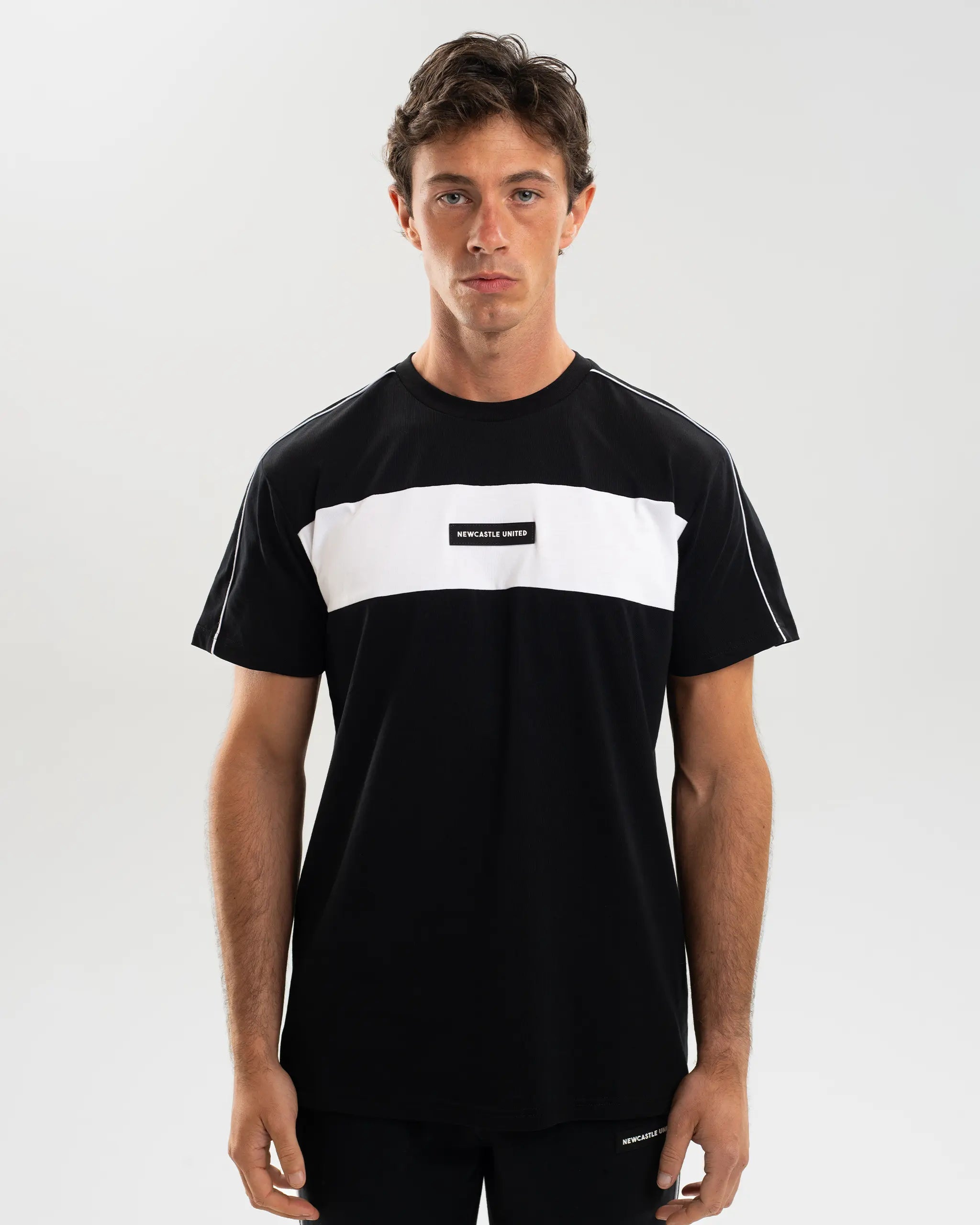 Newcastle United Men's Black Colour Block T-Shirt