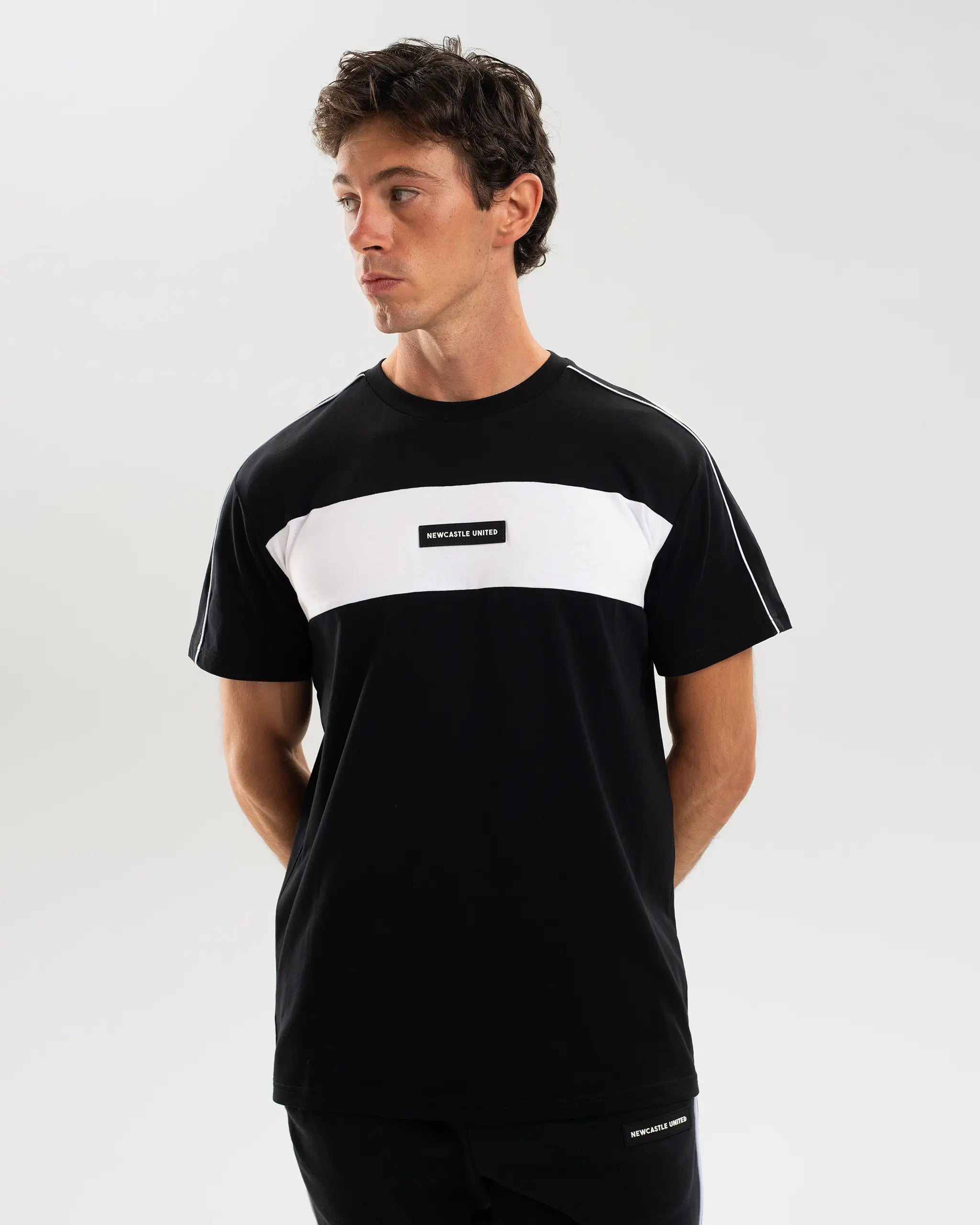 Newcastle United Men's Black Colour Block T-Shirt