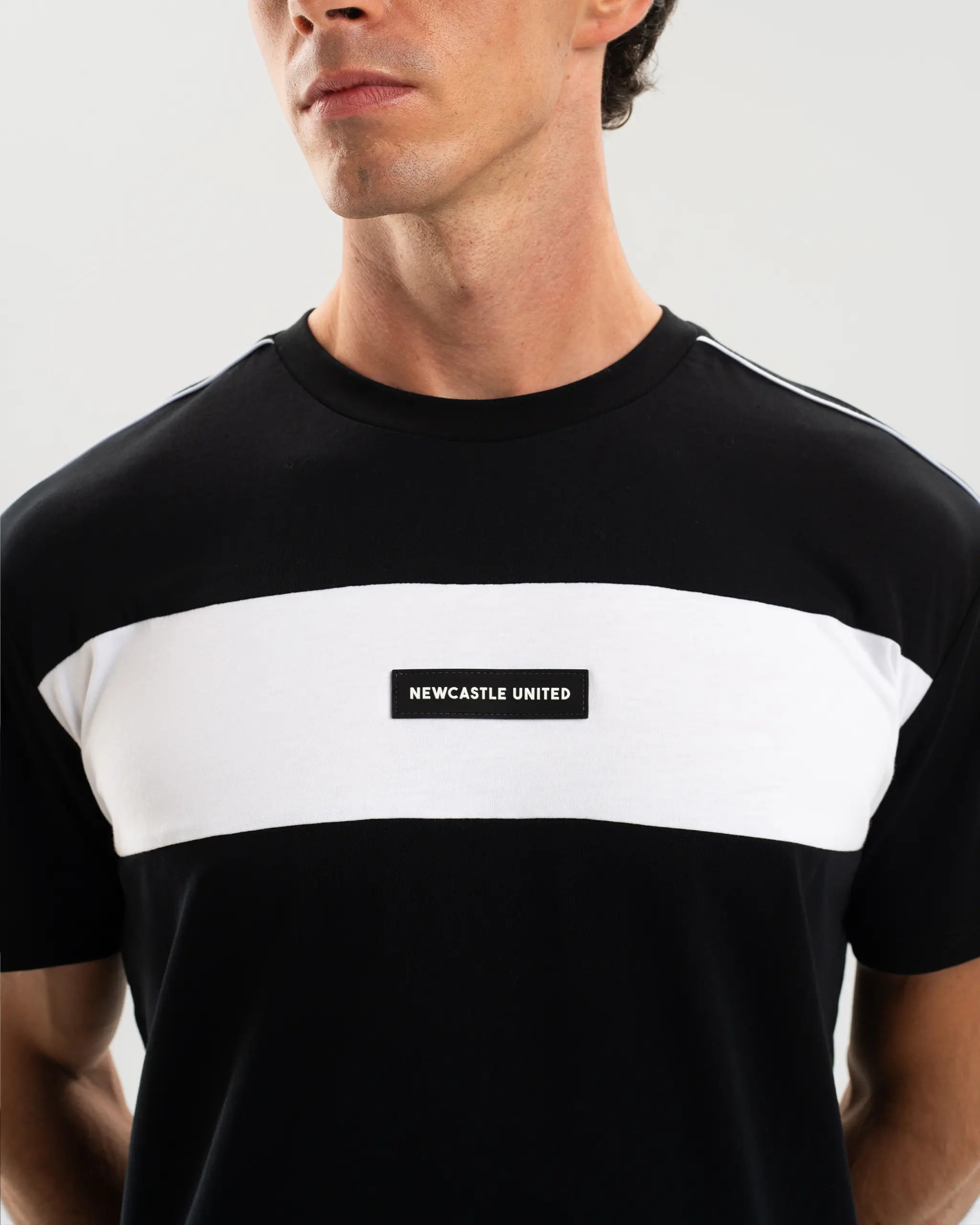 Newcastle United Men's Black Colour Block T-Shirt