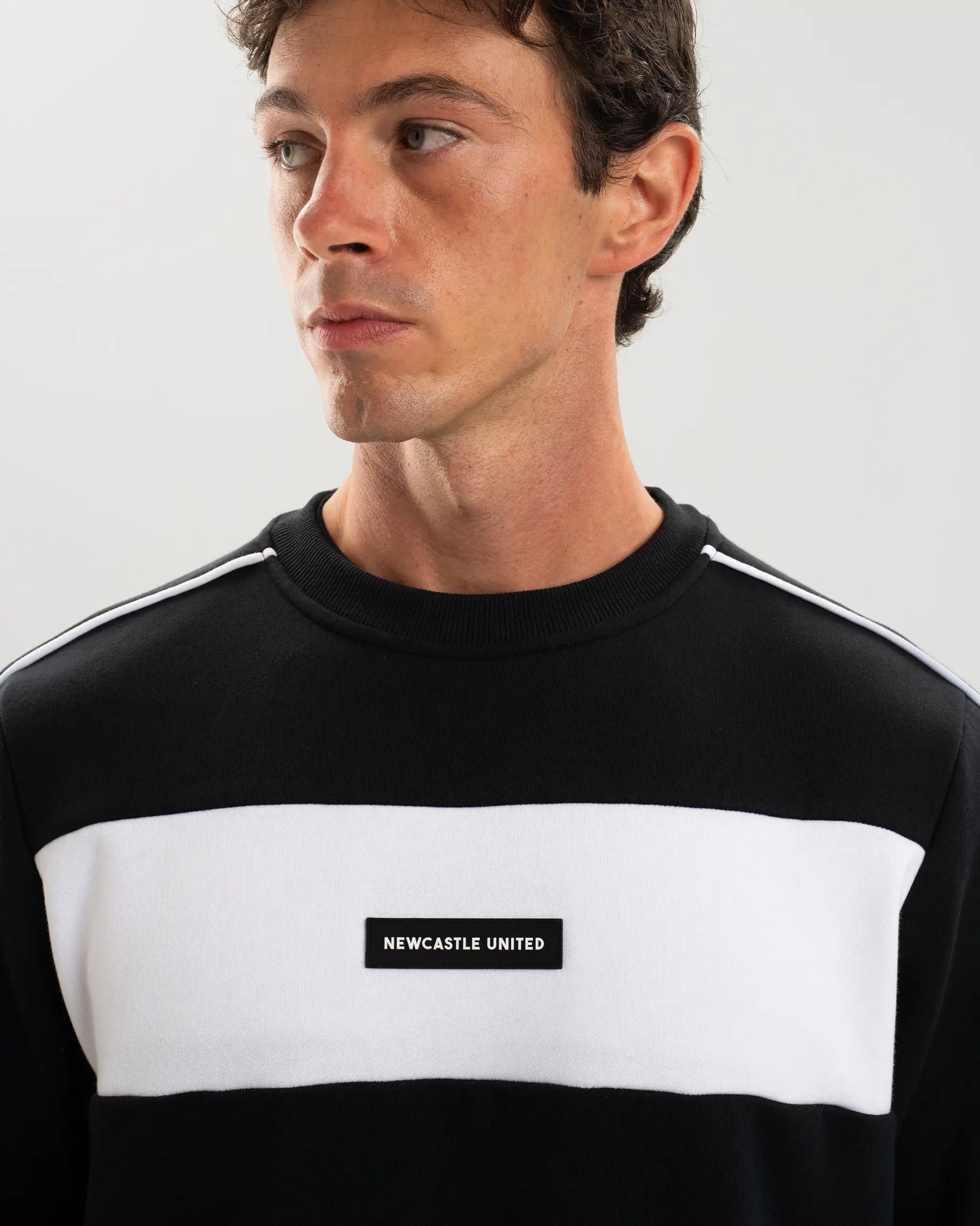 Newcastle United Men's Black Colour Block Sweatshirt