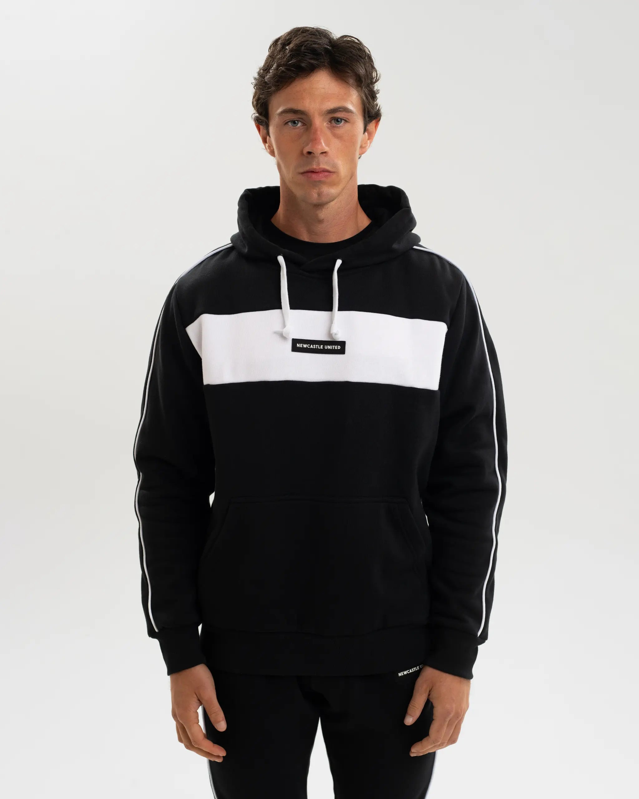 Newcastle United Men's Black Colour Block Hoodie