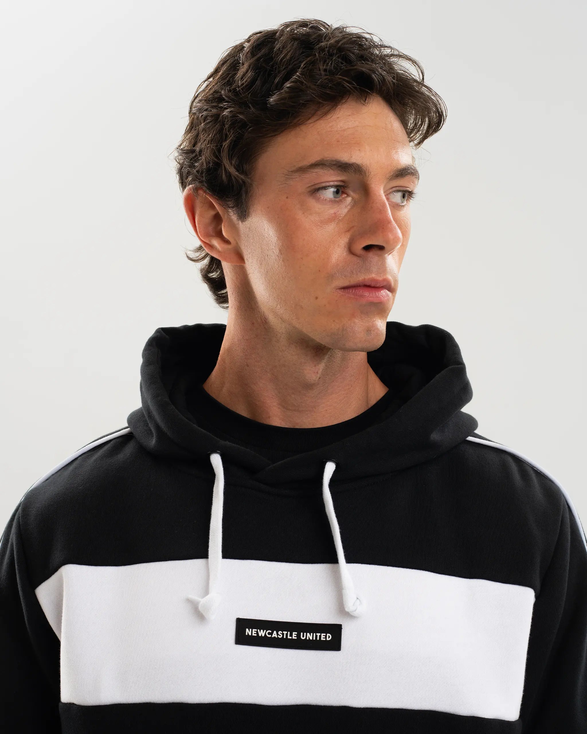 Newcastle United Men's Black Colour Block Hoodie