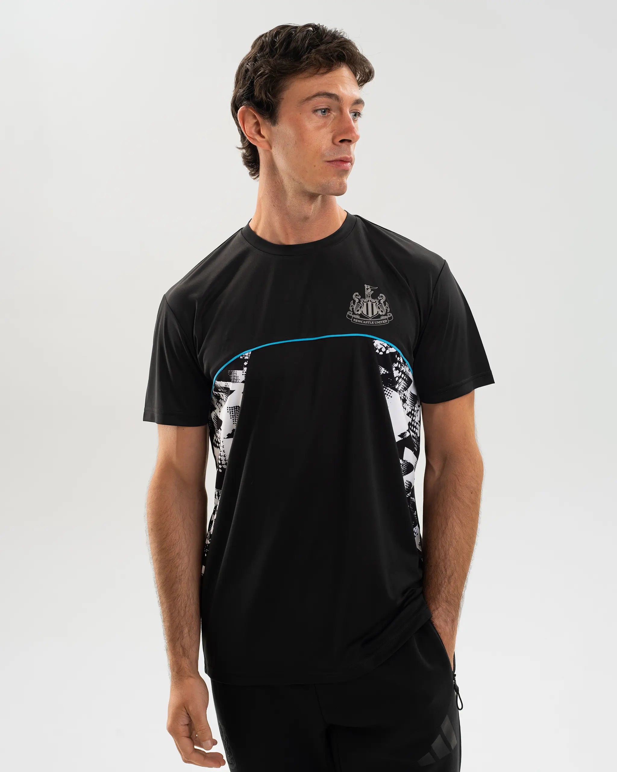 Newcastle United Men's Black Panel Camo T-Shirt
