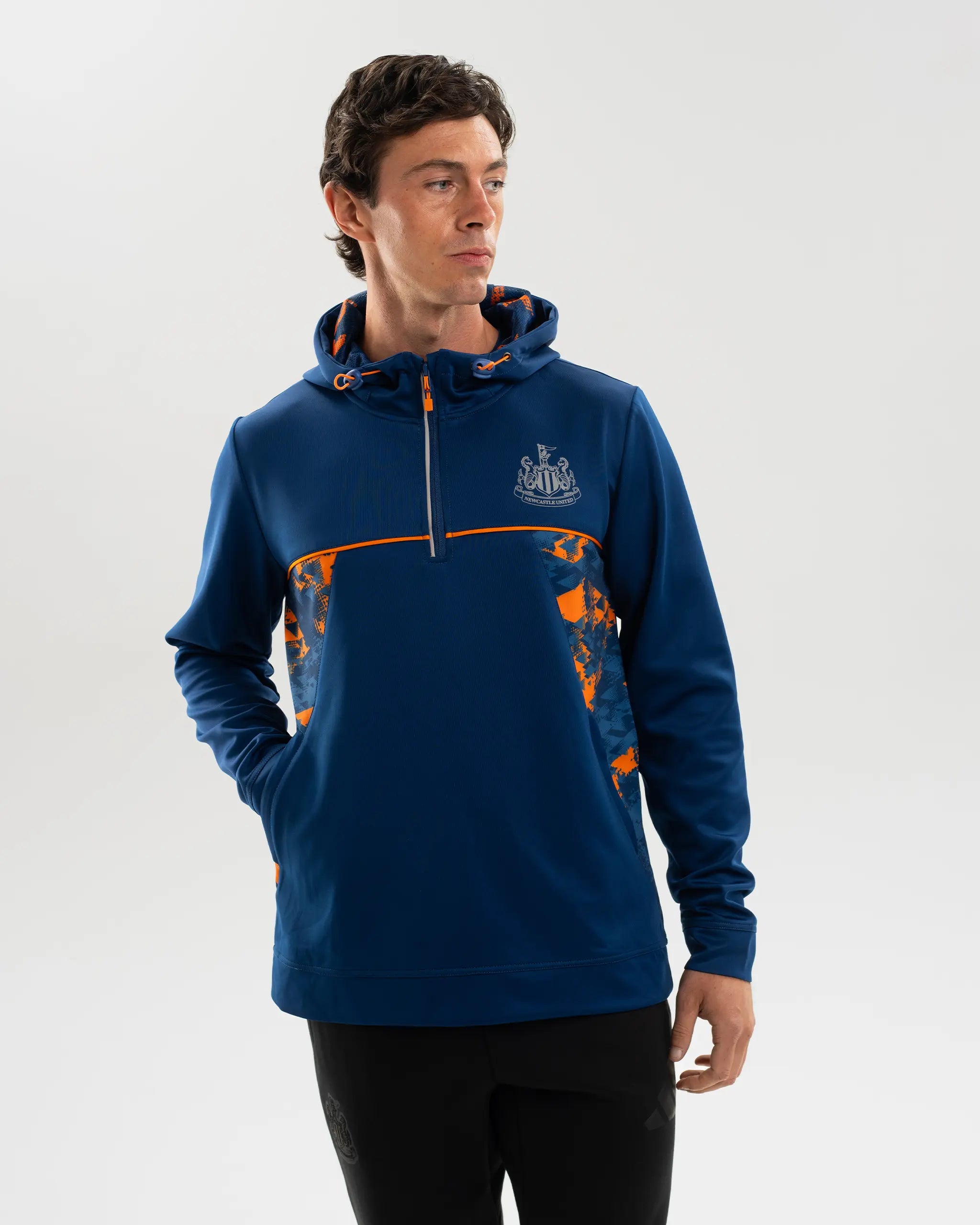Newcastle United Men's Navy & Orange Panel Hoodie