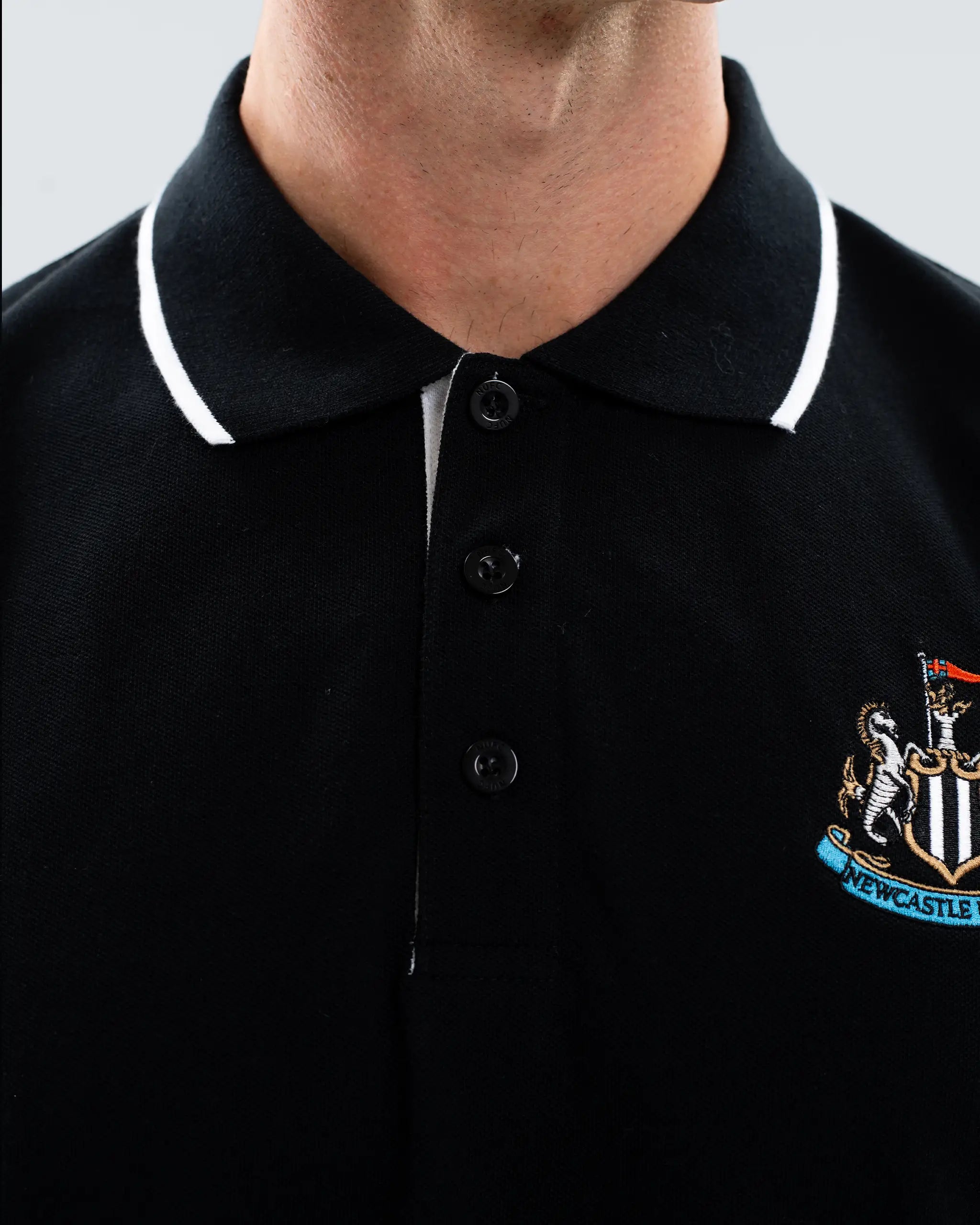 Newcastle United Men's Essentials Range Black Polo Shirt
