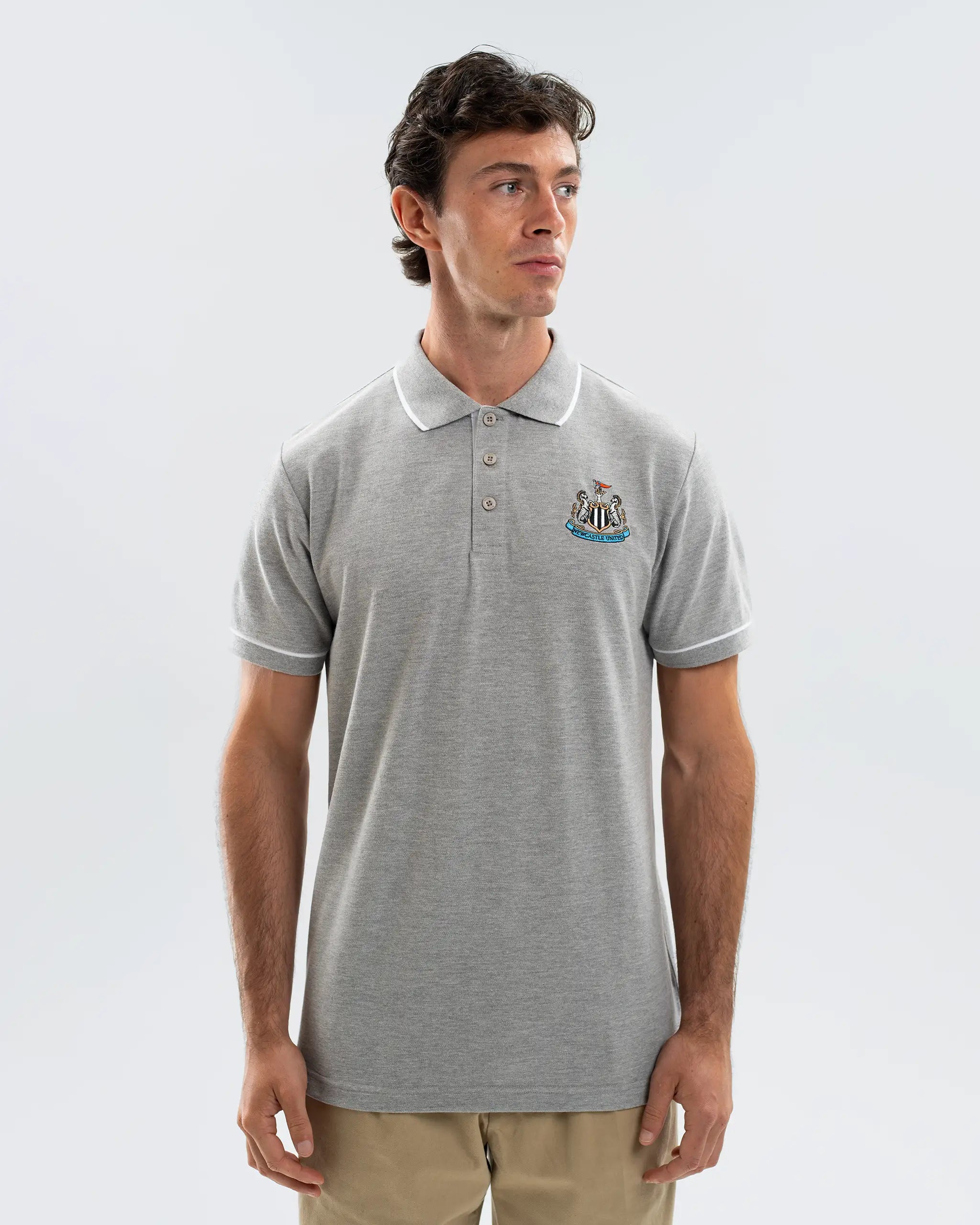 Newcastle United Men's Essentials Range Grey Polo Shirt