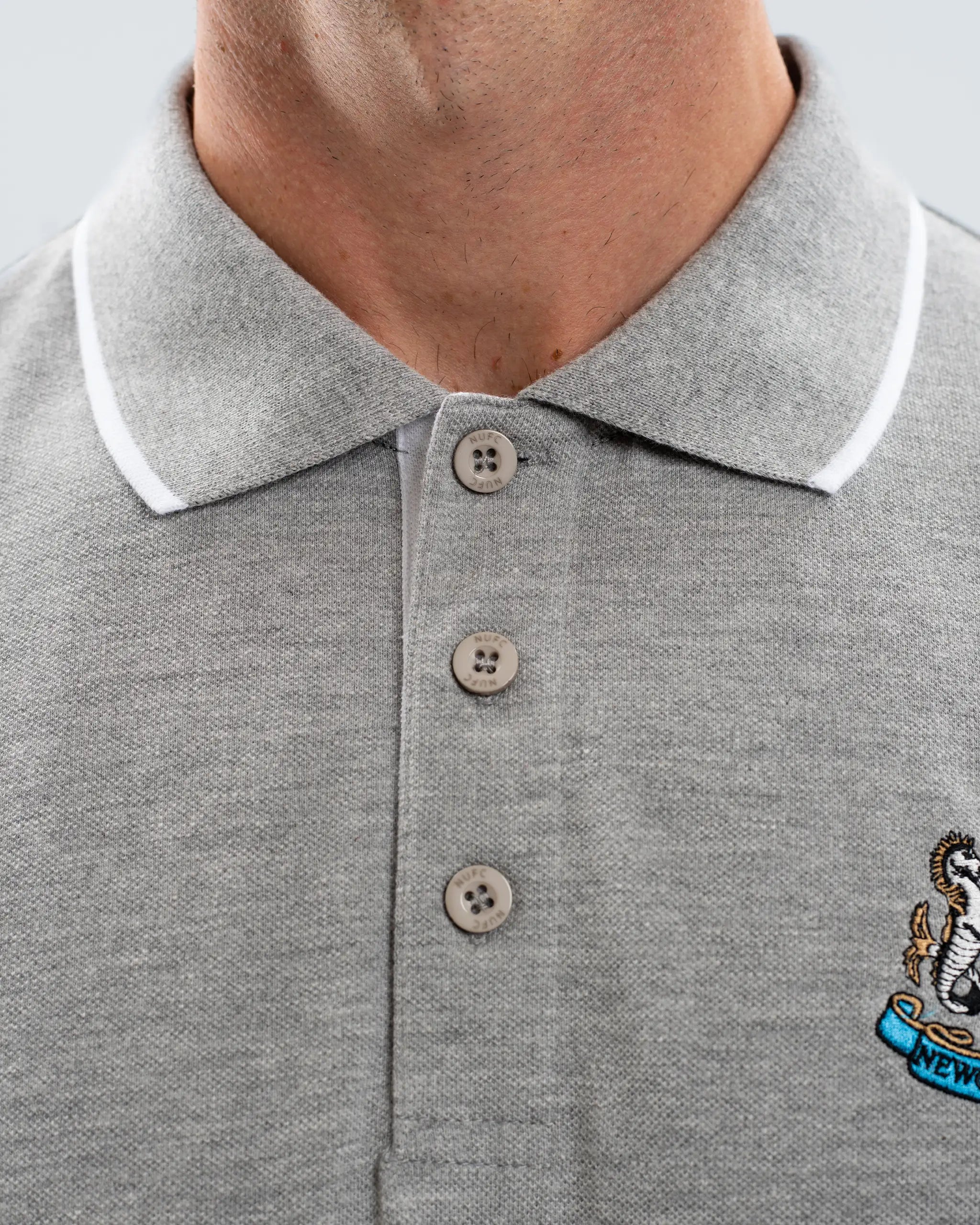 Newcastle United Men's Essentials Range Grey Polo Shirt
