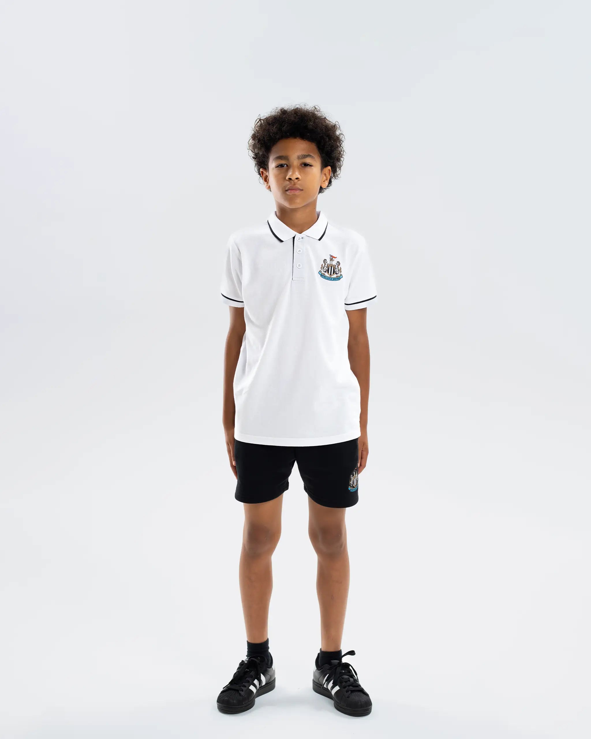 Newcastle United Kids' Essentials Range White Polo Shirt