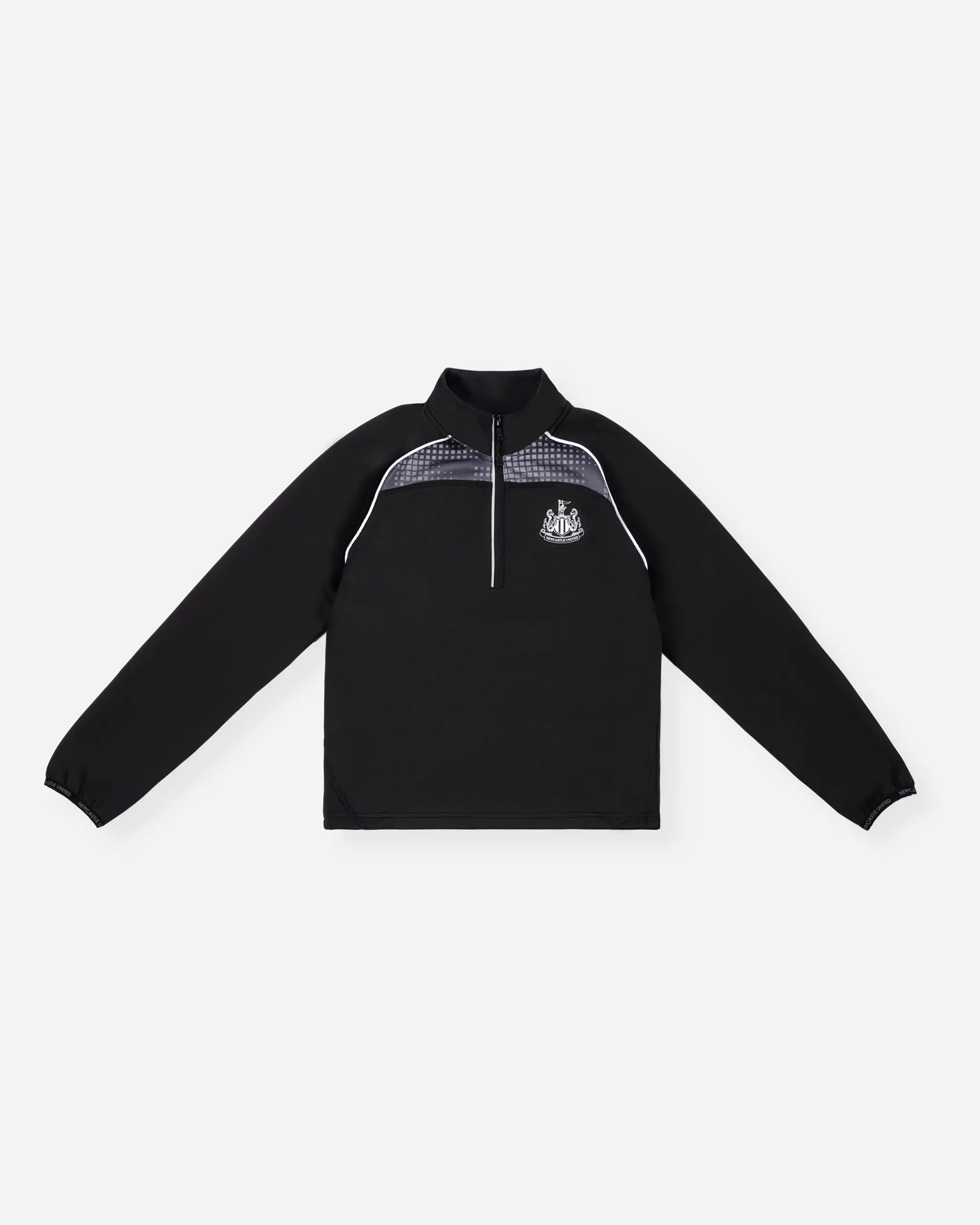 Newcastle United Kids' Black Tech Poly 1/4 Zip Track Top