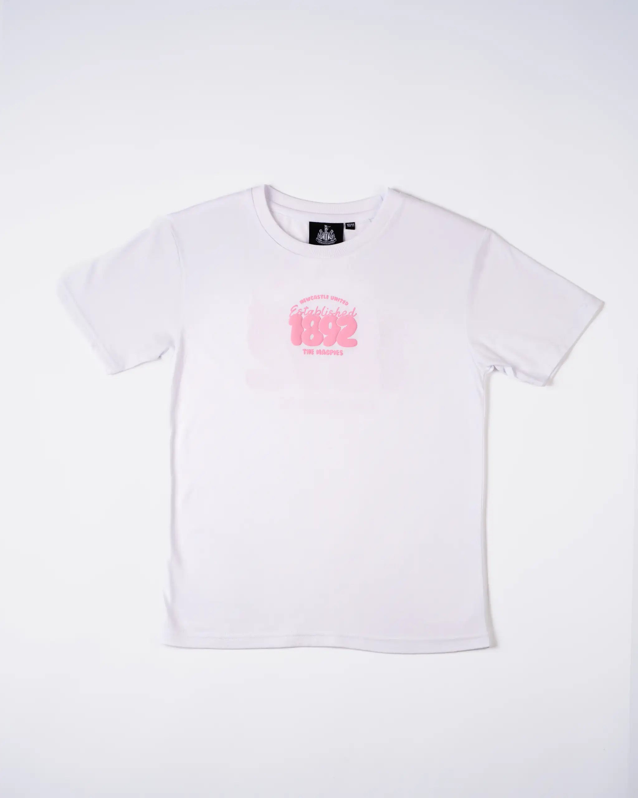 Newcastle United Girl's 1892 White & Pink Oversized T-Shirt