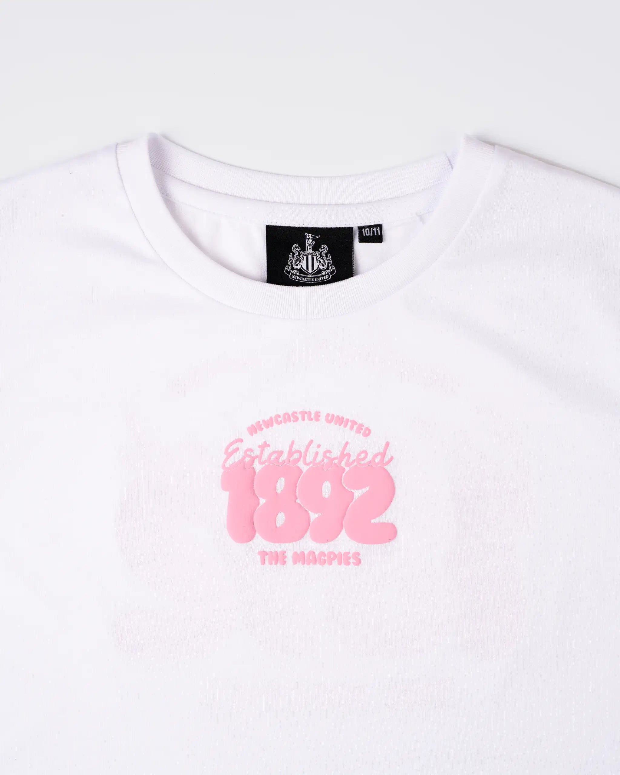 Newcastle United Girl's 1892 White & Pink Oversized T-Shirt