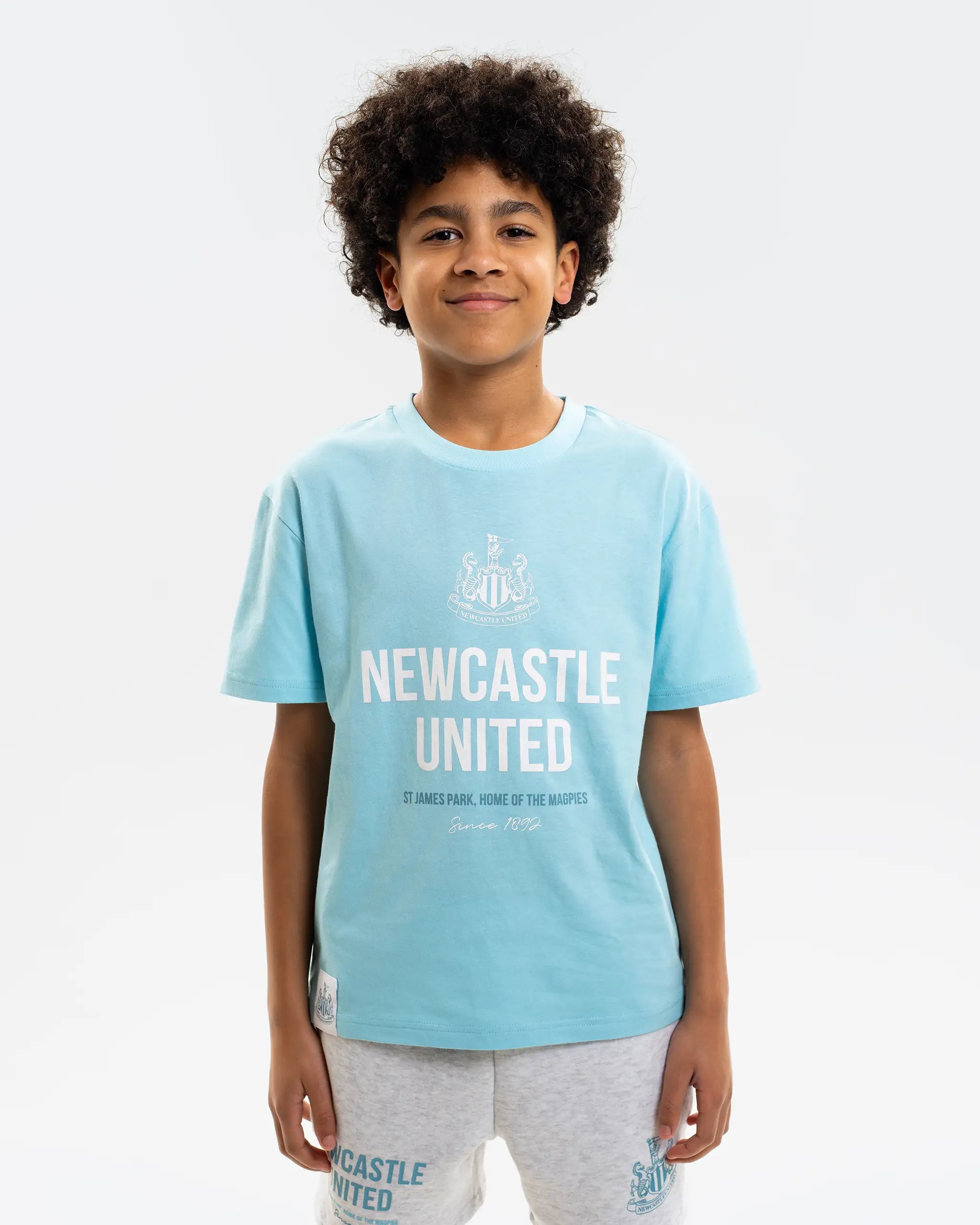 Newcastle United Boy's Blue Graphic T-Shirt