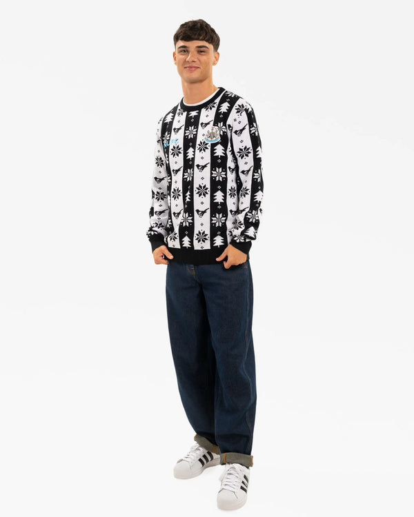 Newcastle United Adult's Black & White Christmas Jumper