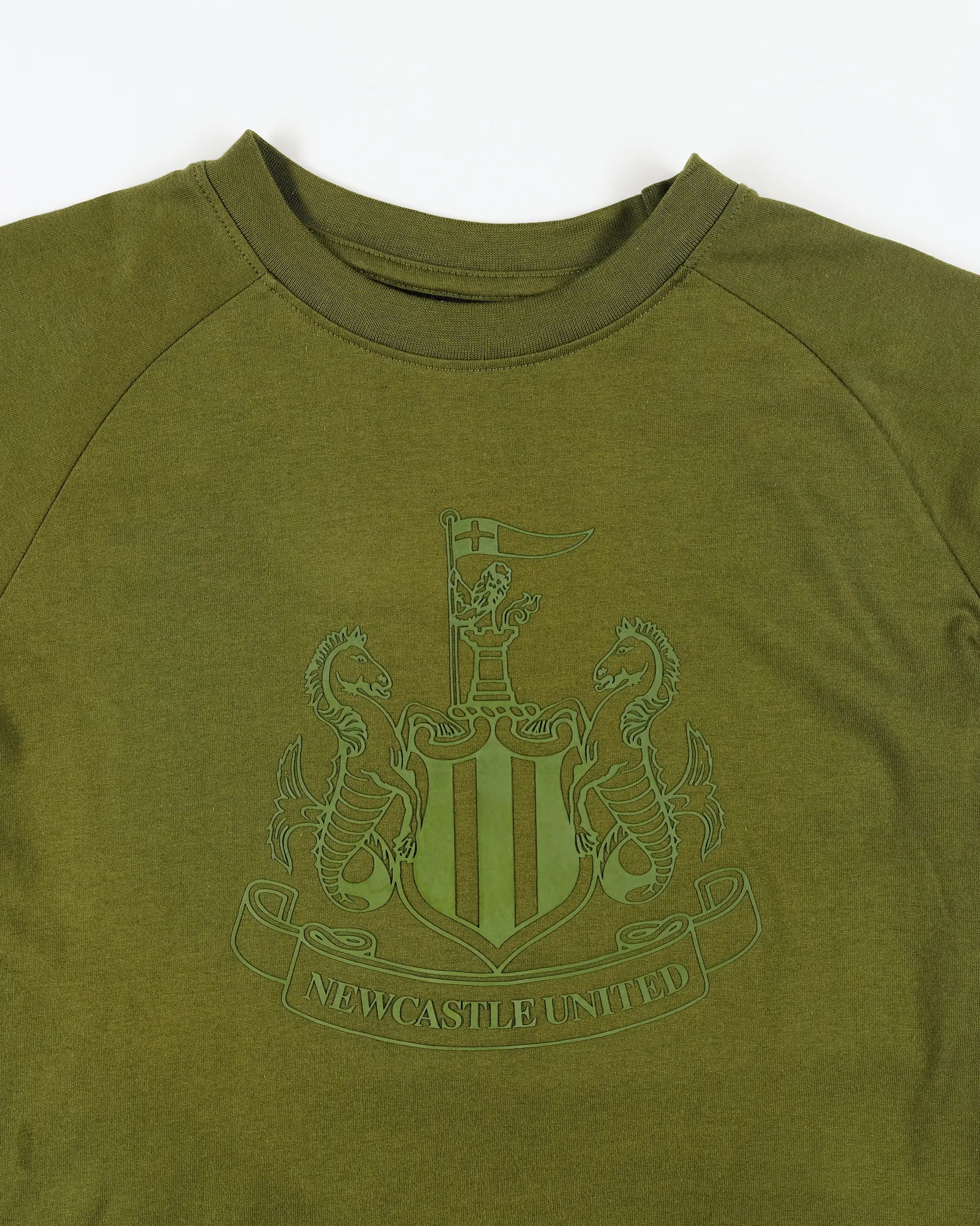Newcastle United Kids' Khaki Raglan Crest T-Shirt