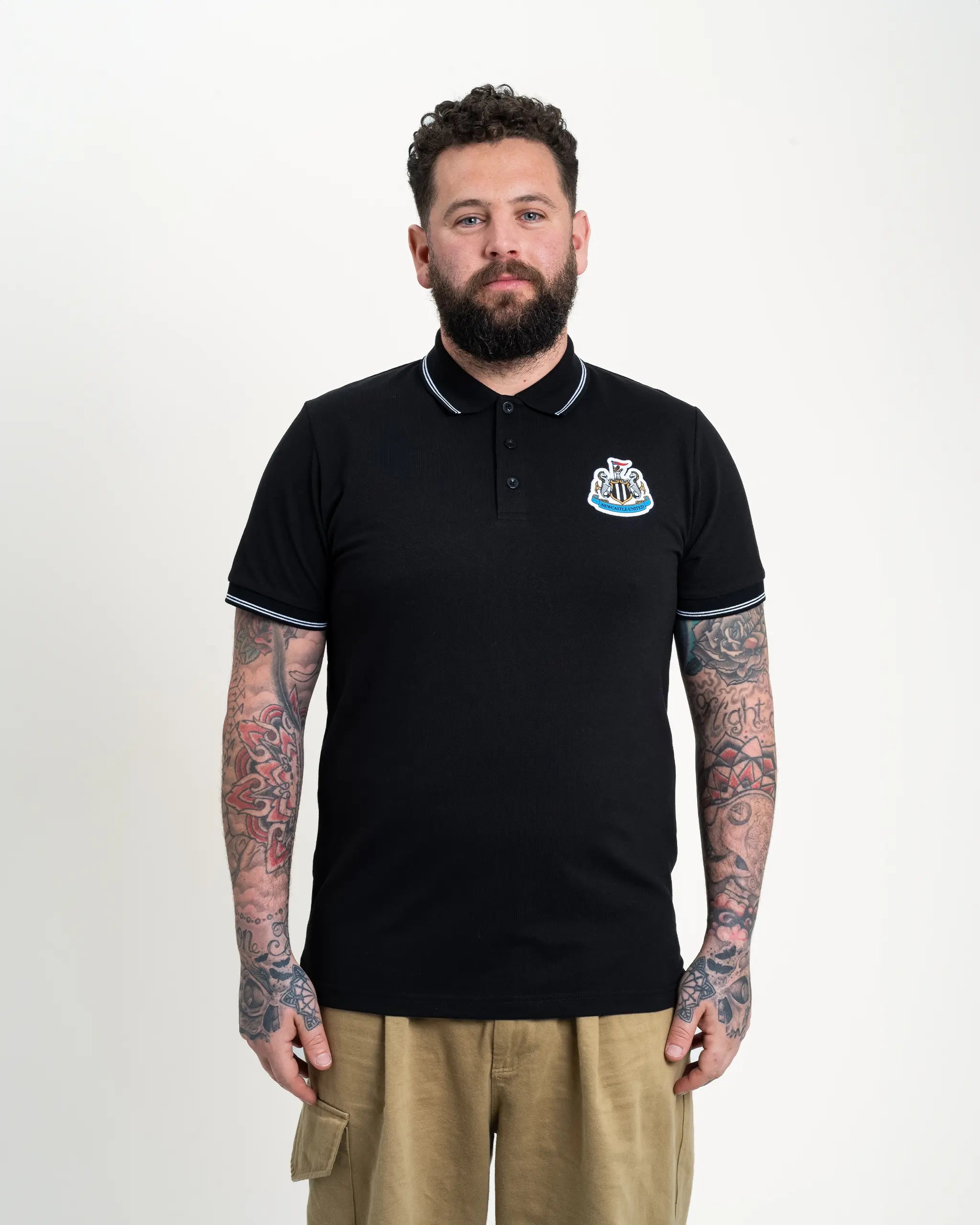 Newcastle United Men's Black Terrace Pique Polo