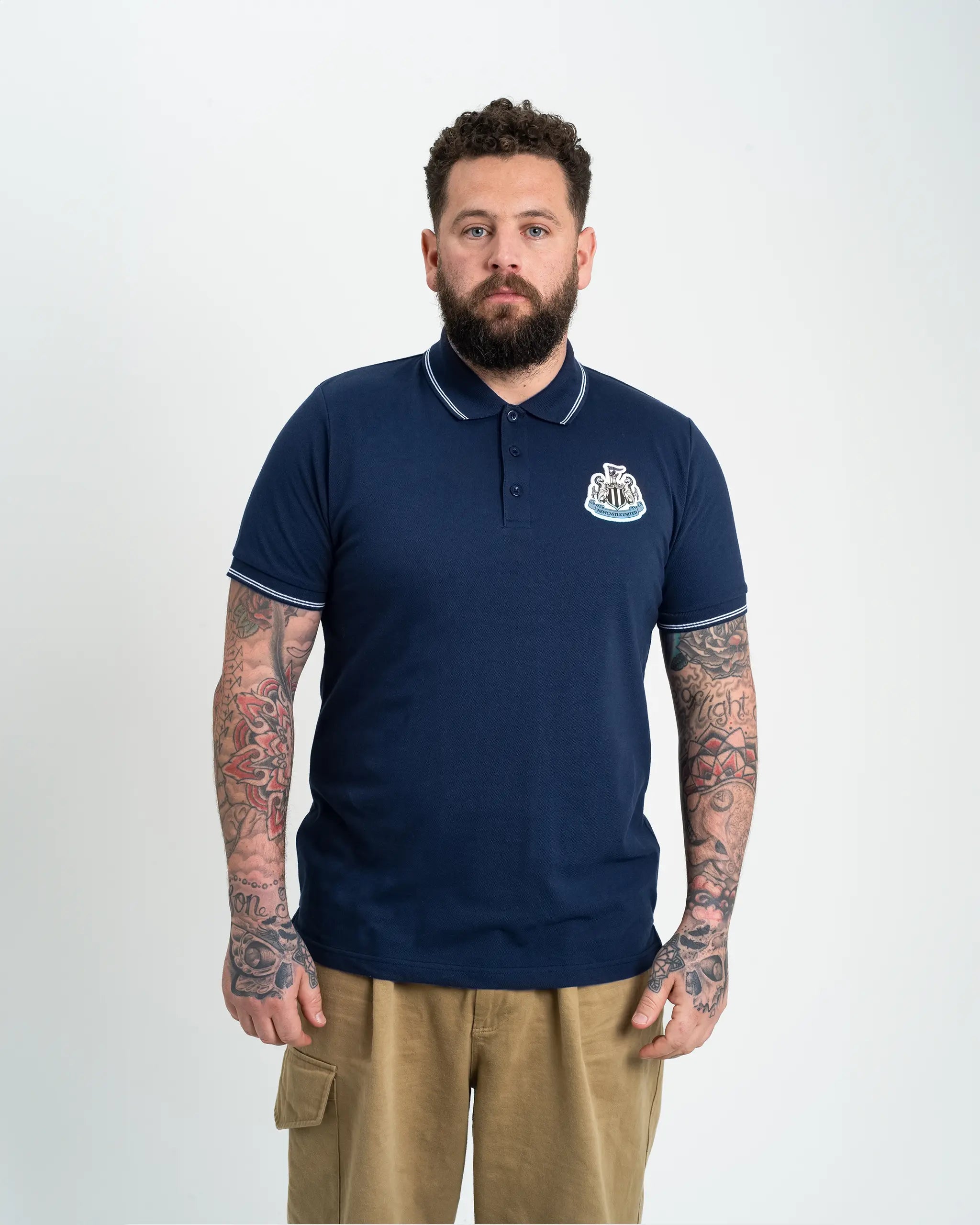 Newcastle United Men's Navy Terrace Pique Polo