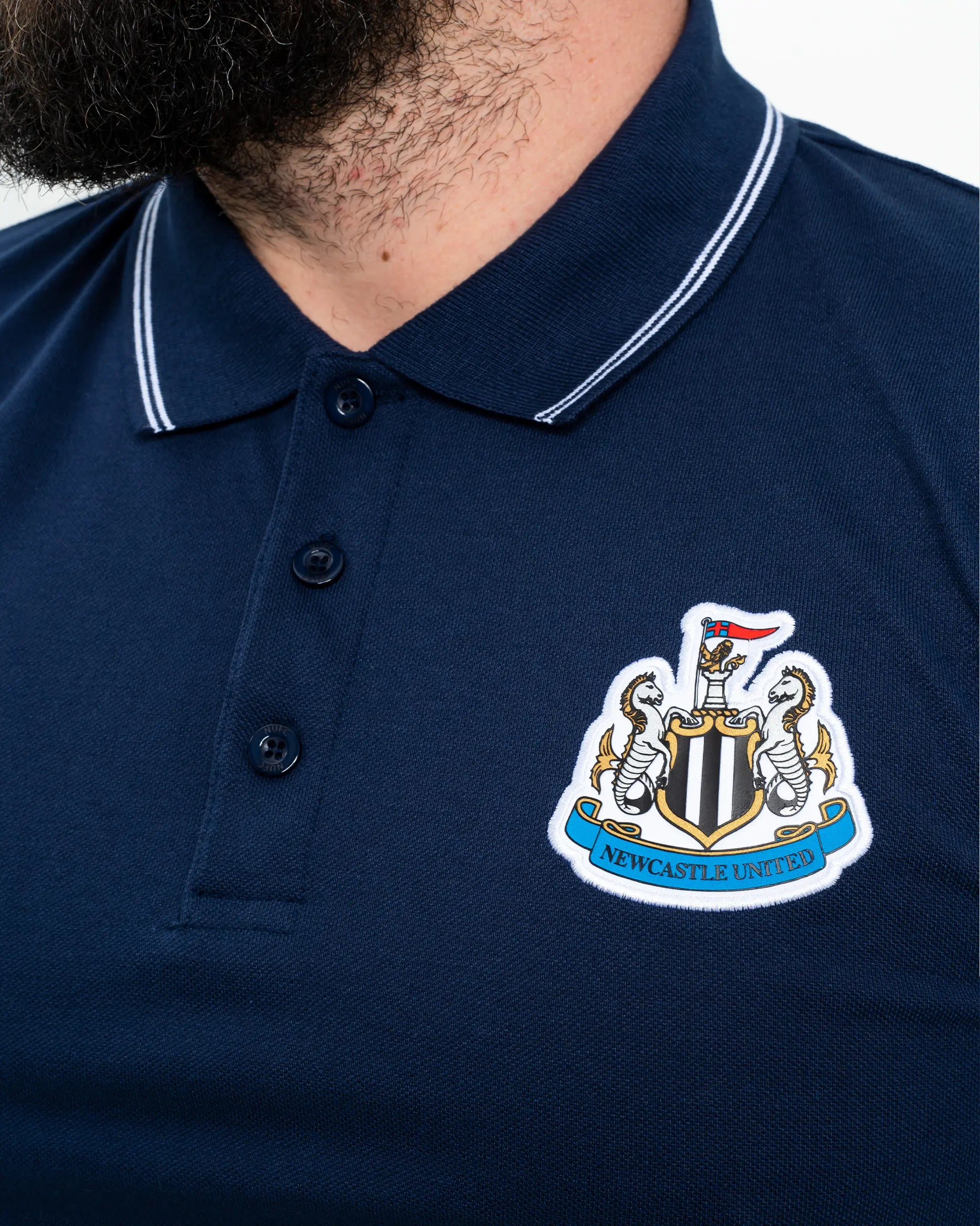 Newcastle United Men's Navy Terrace Pique Polo