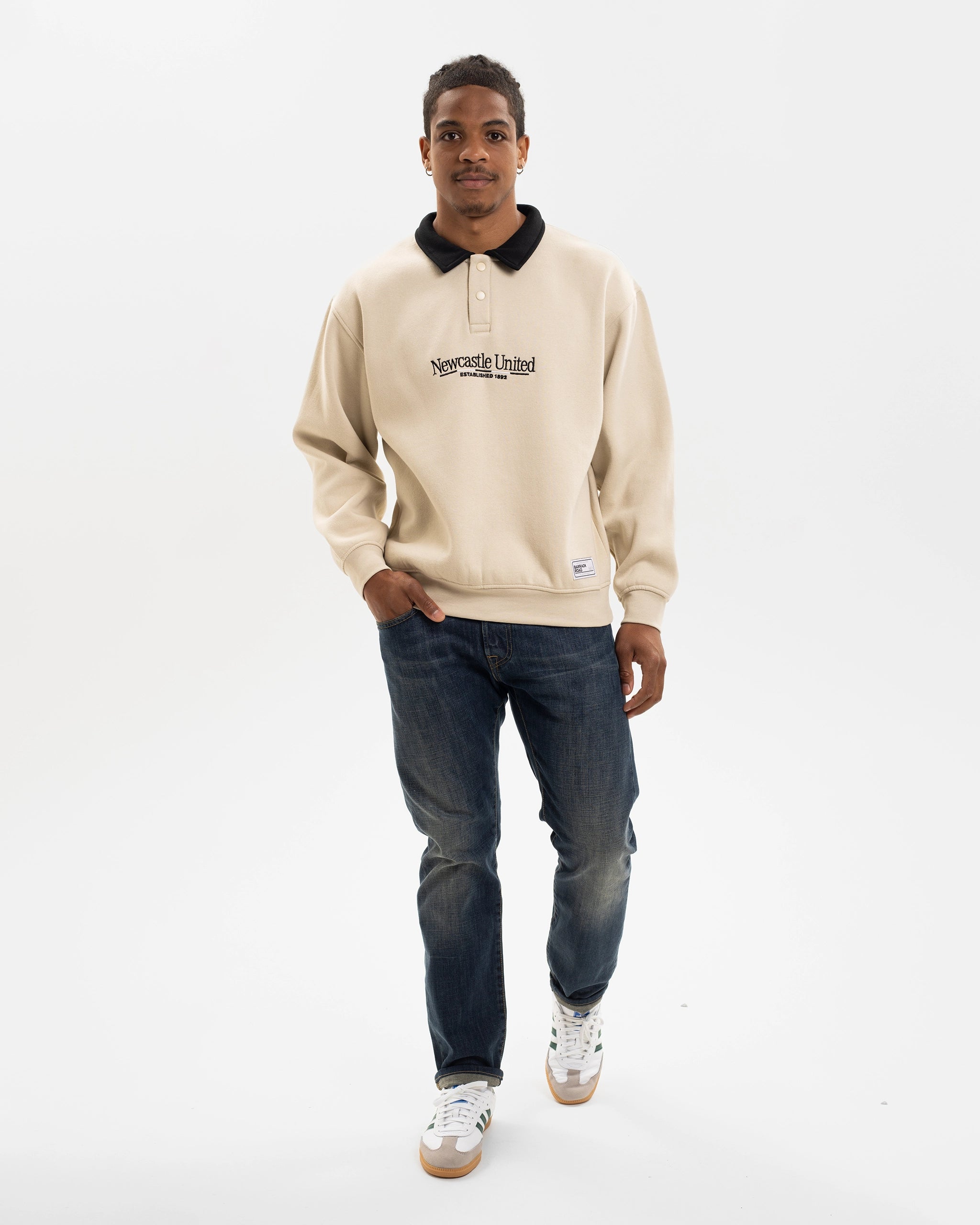 Newcastle United St. James' Park Stone Graphic Collared Sweater