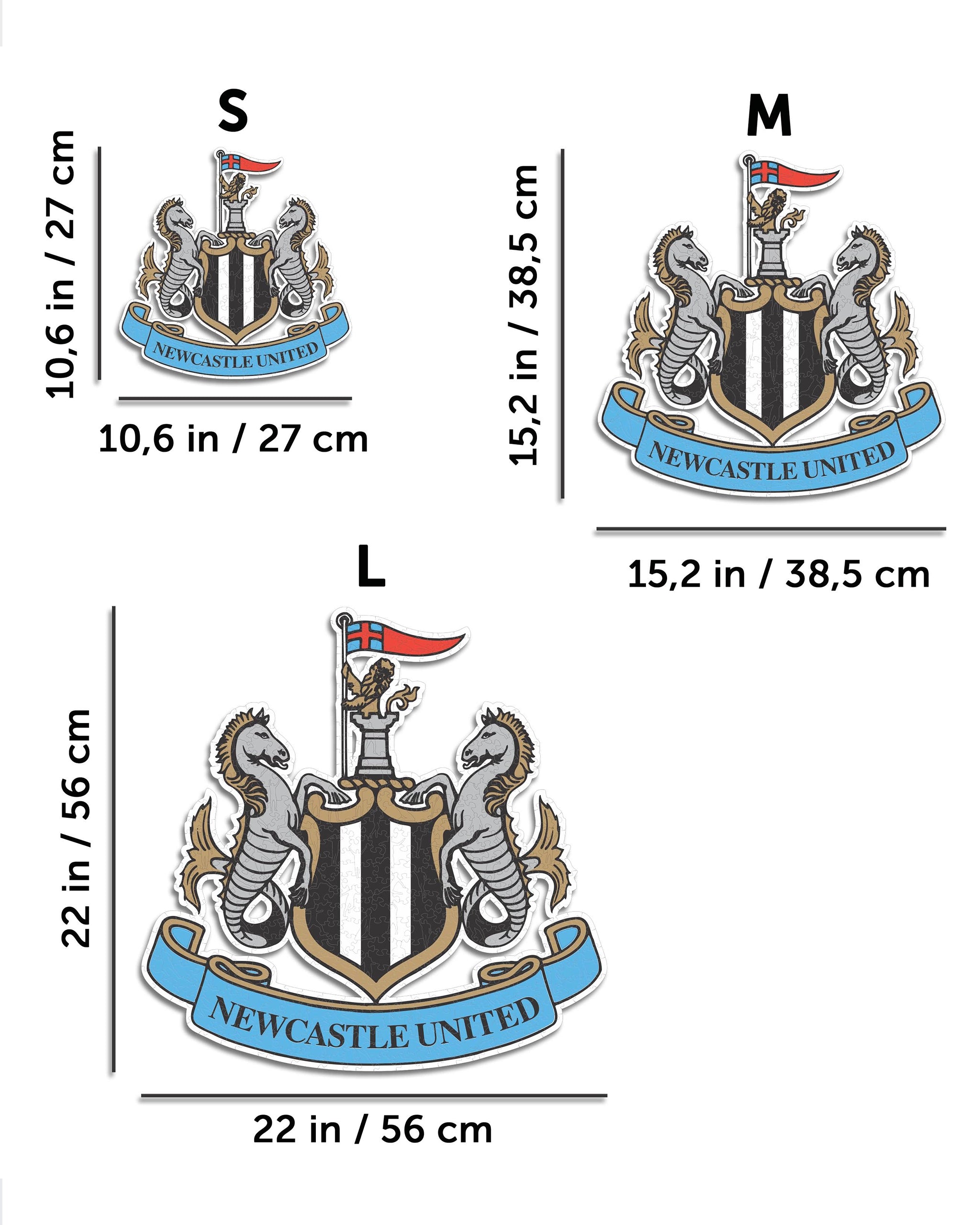 Newcastle United Club Crest Premium Wooden Jigsaw Puzzle