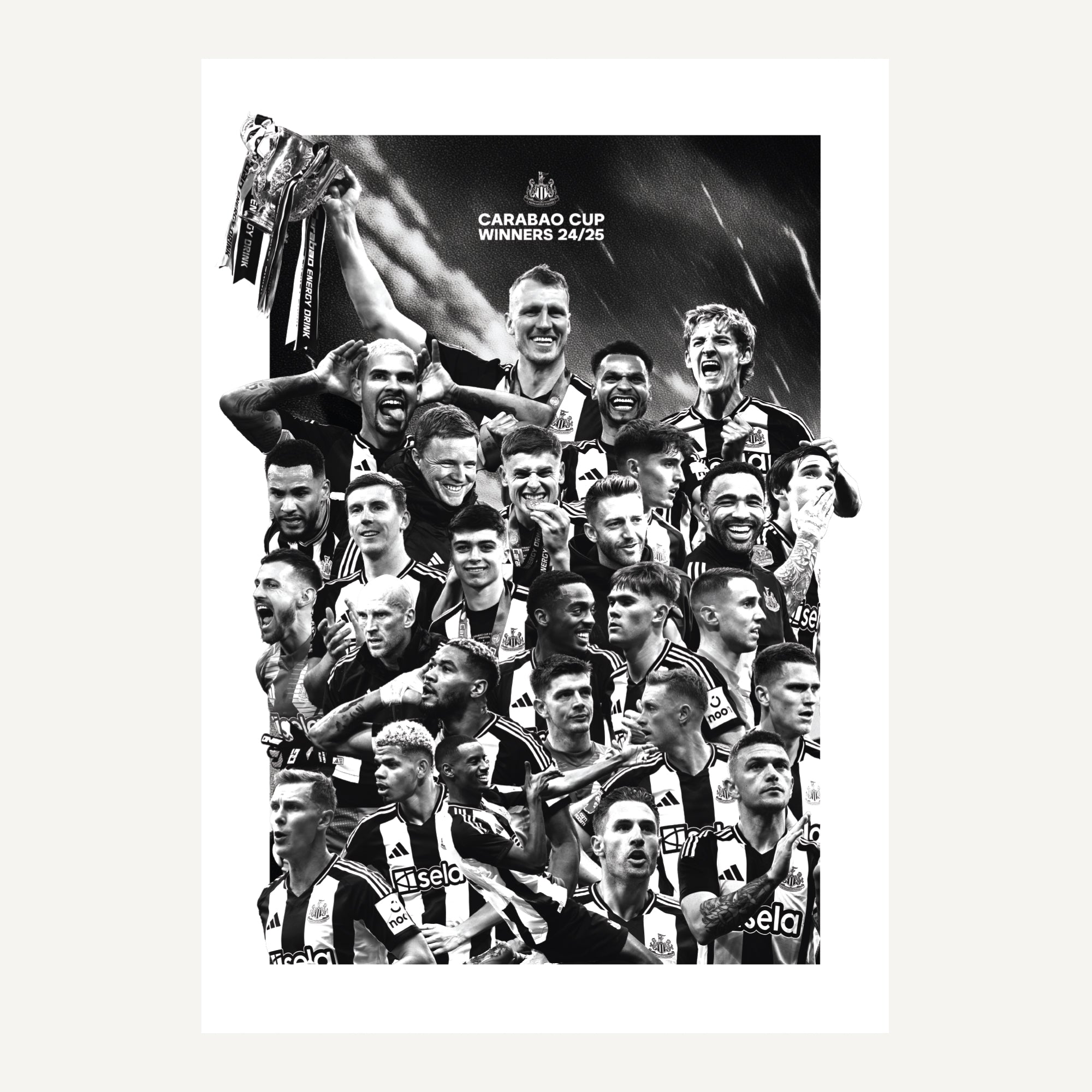 Newcastle United Carabao Cup Winners 2025 Team Poster