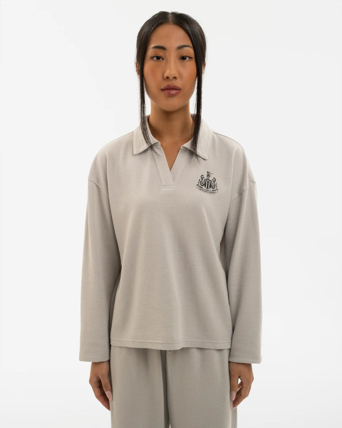 Newcastle United Women's Grey Waffle Long Pyjama Set