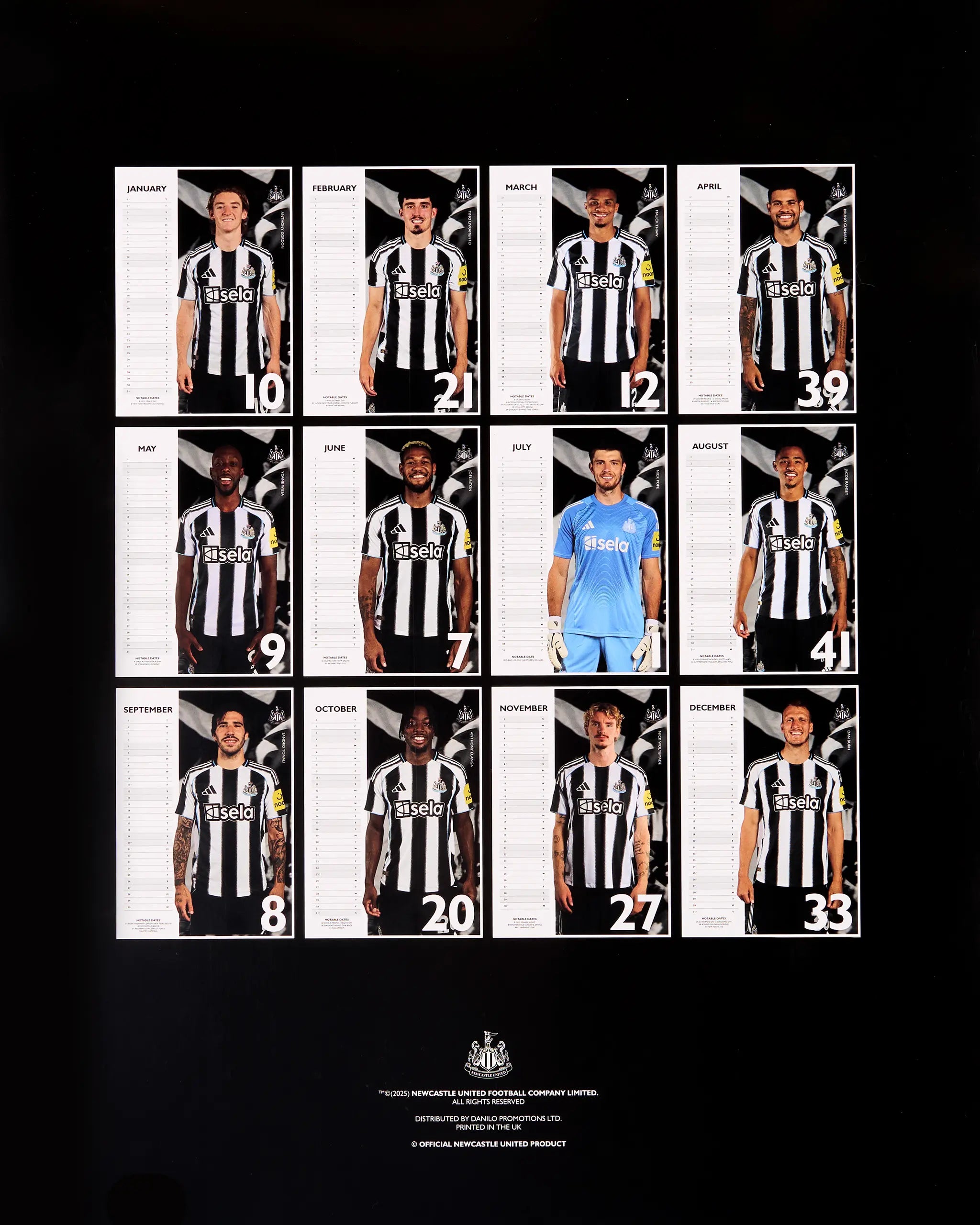 Newcastle United 2026 A3 Calendar