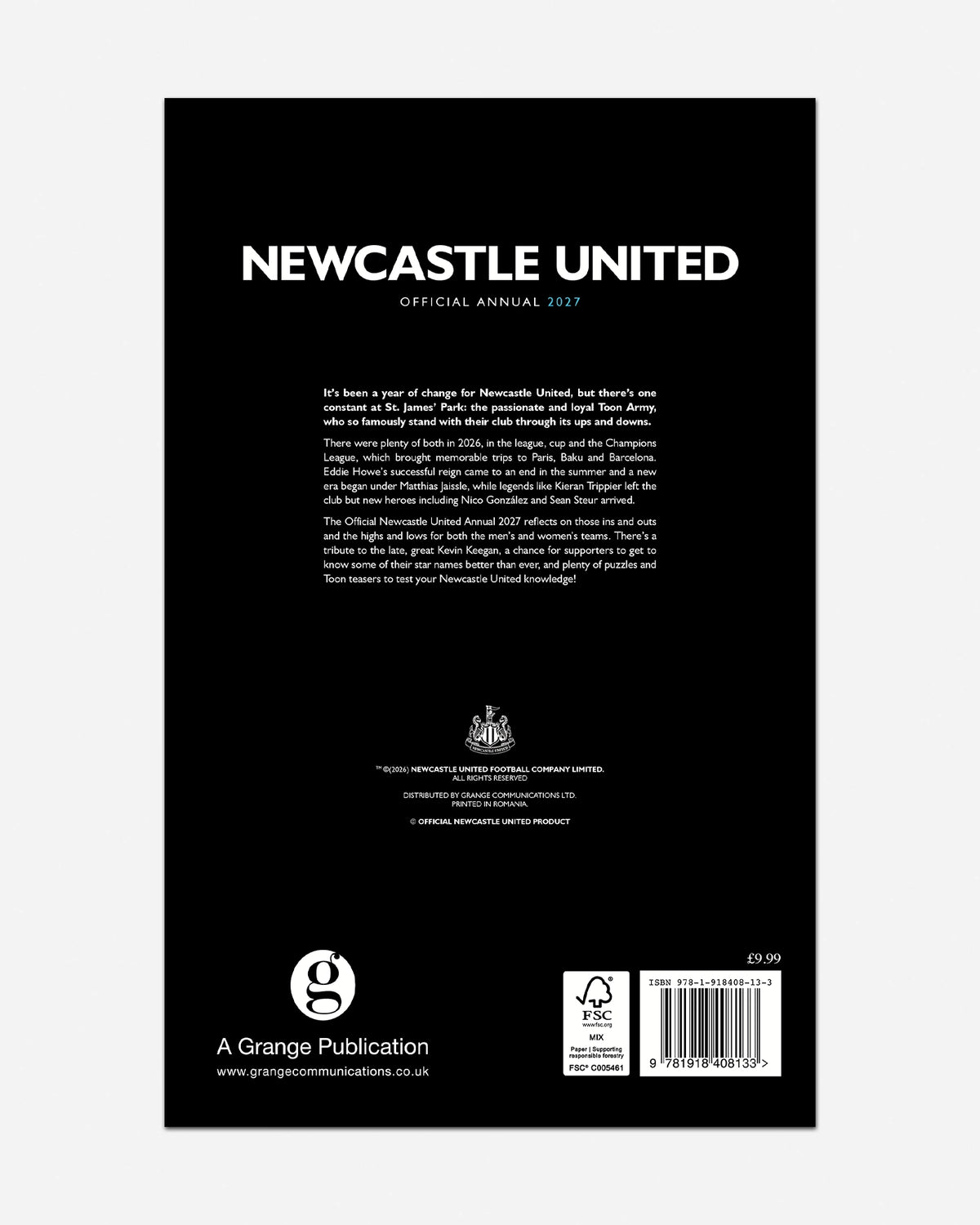 Newcastle United Official 2027 Annual