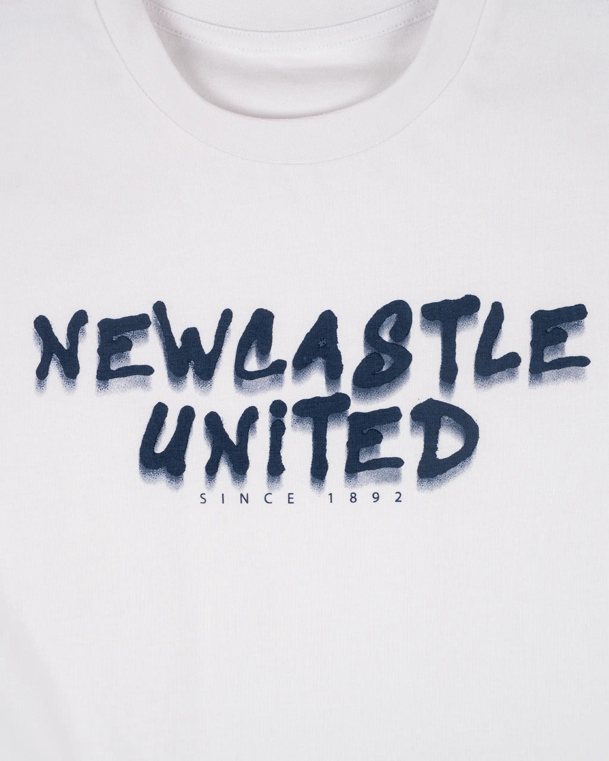 Newcastle United Boy's White Graffiti Print T-Shirt